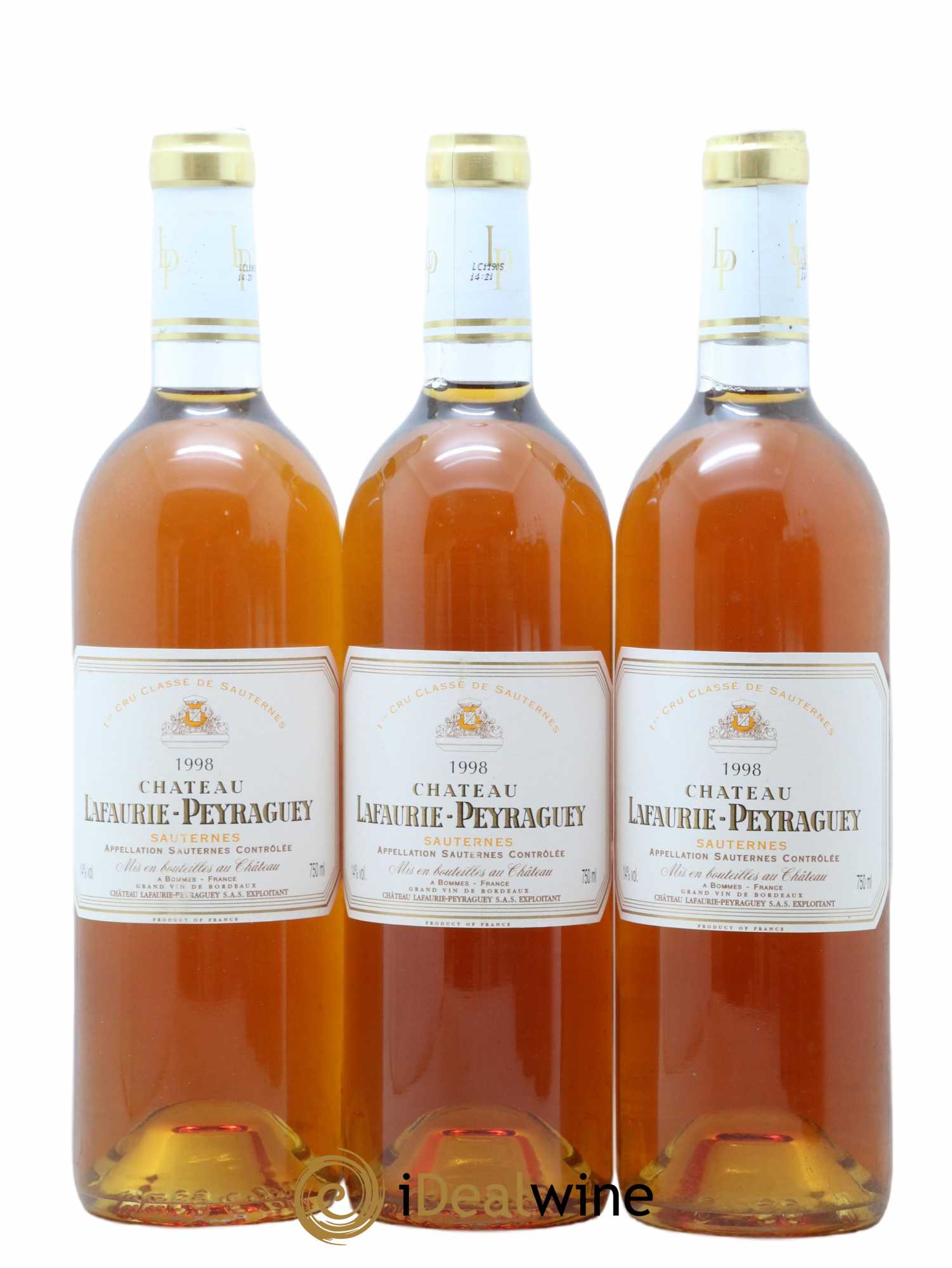 Château Lafaurie-Peyraguey 1er Grand Cru Classé 1998 - Lotto di 6 bottiglie - 1