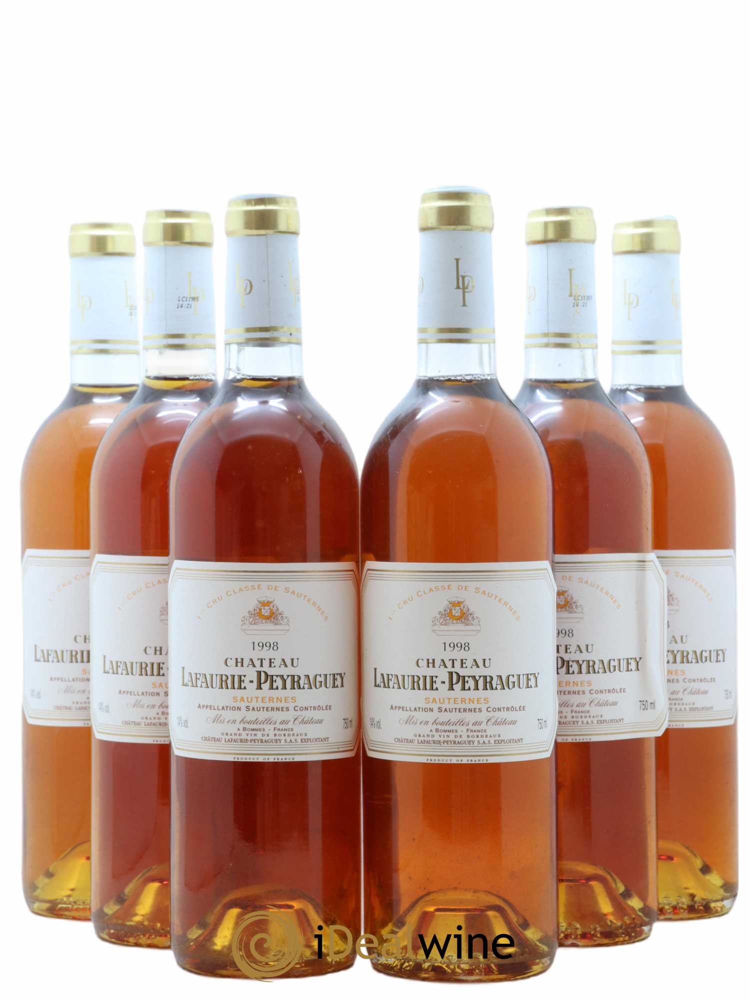 Château Lafaurie-Peyraguey 1er Grand Cru Classé 1998 - Lotto di 6 bottiglie - 0