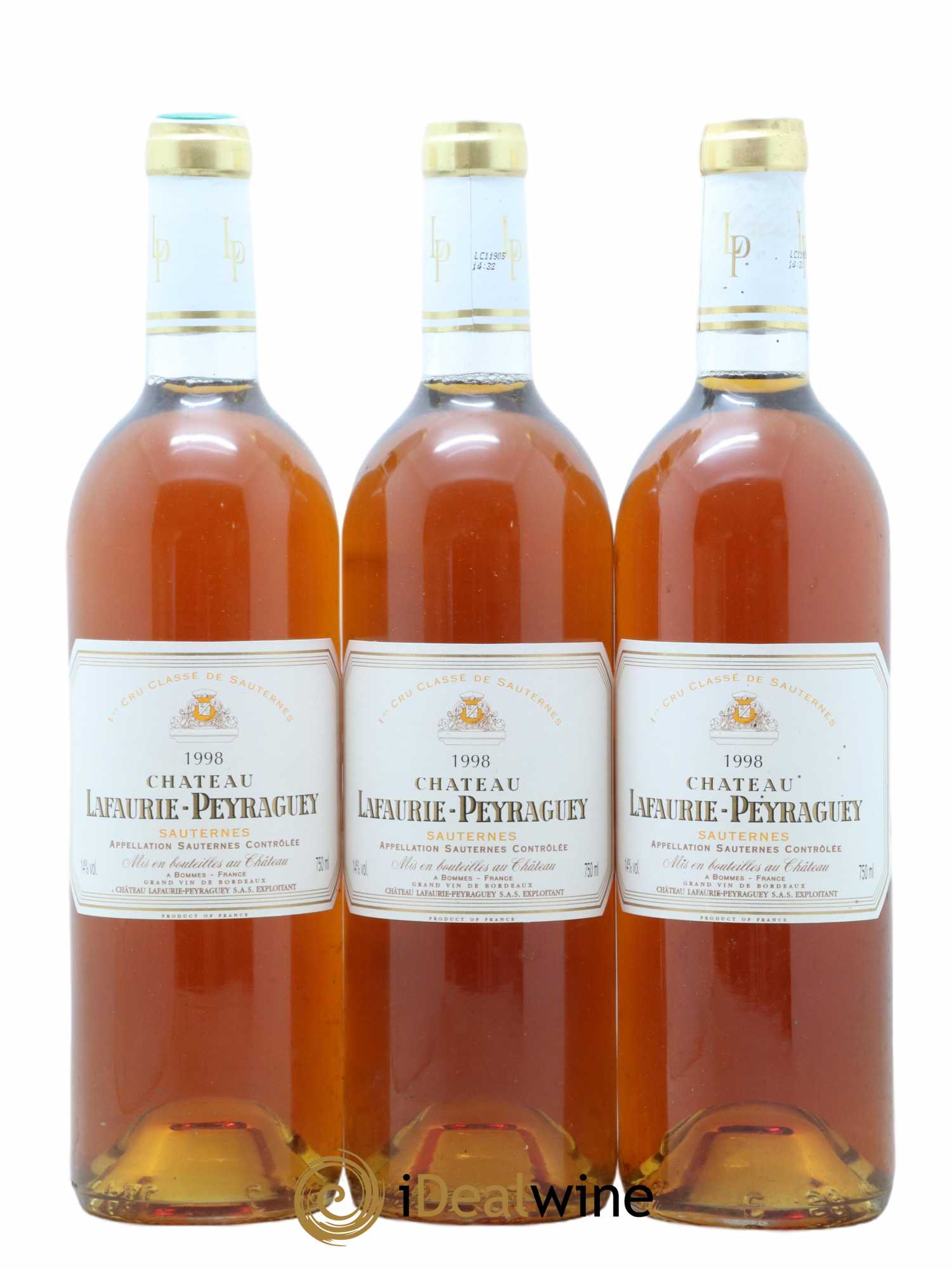 Château Lafaurie-Peyraguey 1er Grand Cru Classé 1998 - Lotto di 3 bottiglie - 0