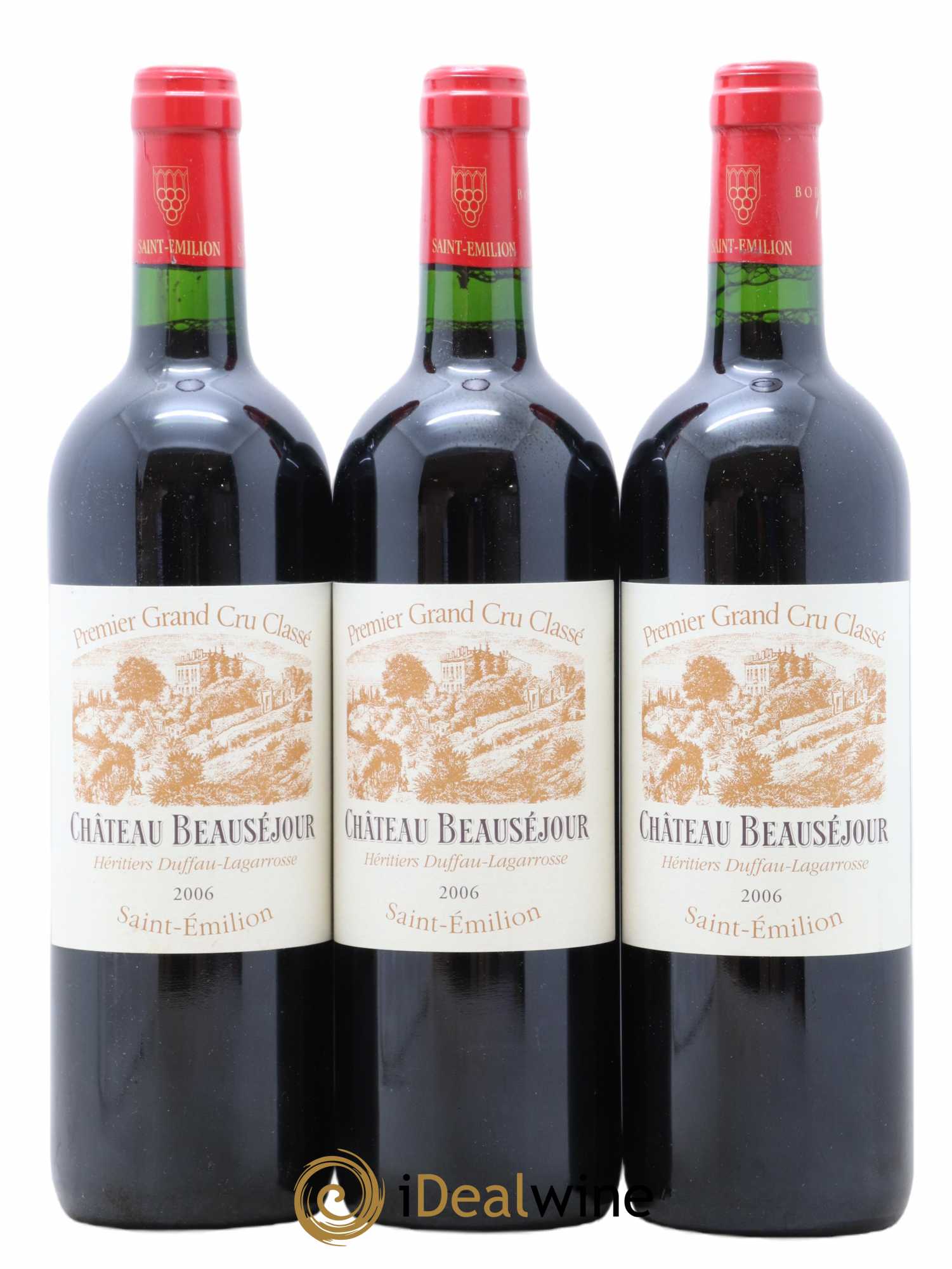 Château Beauséjour (Duffau-Lagarrosse) 1er Grand Cru Classé B 2006 - Lot de 3 bouteilles - 0