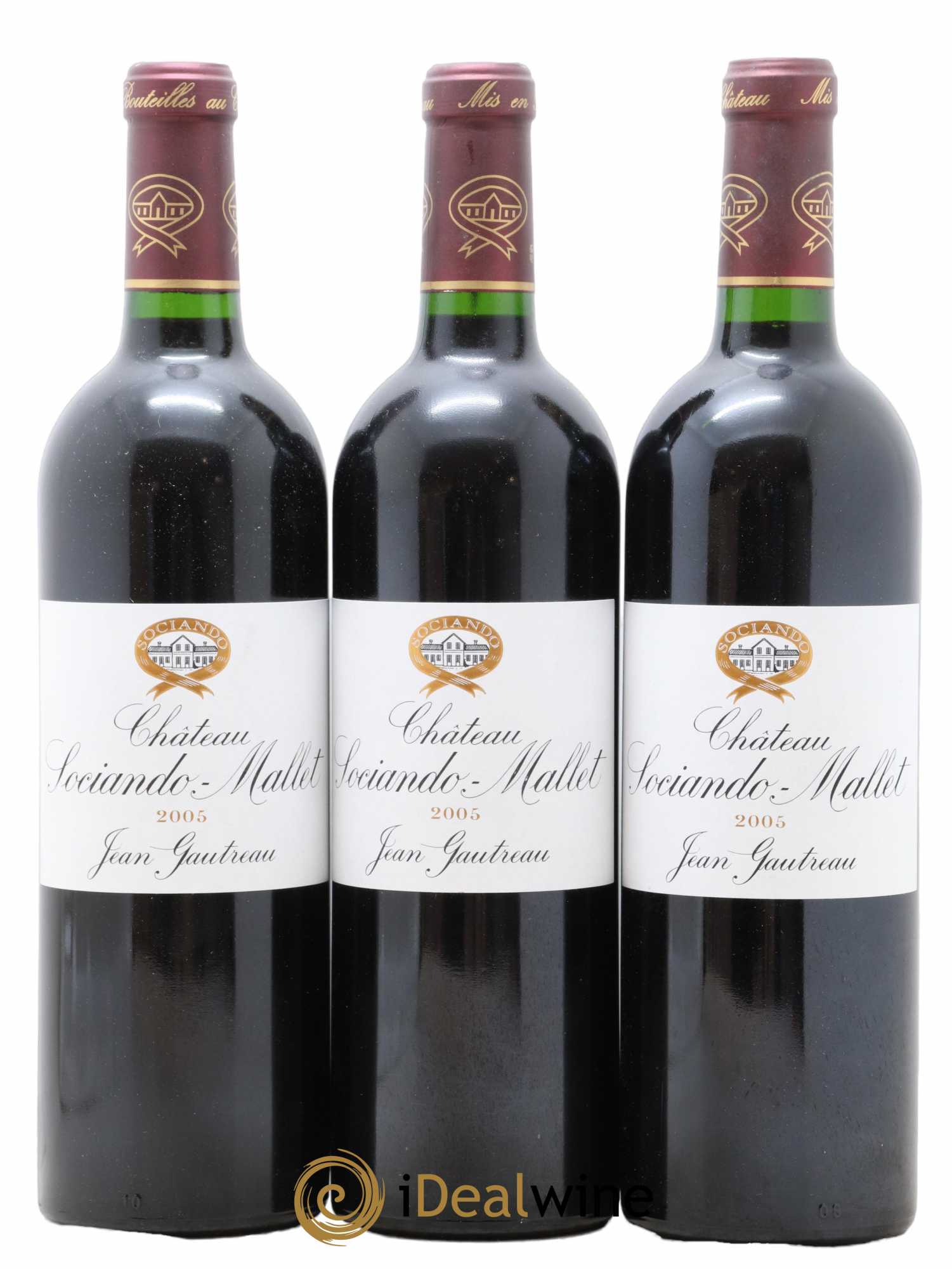 Château Sociando Mallet 2005 - Lot de 3 bouteilles - 0