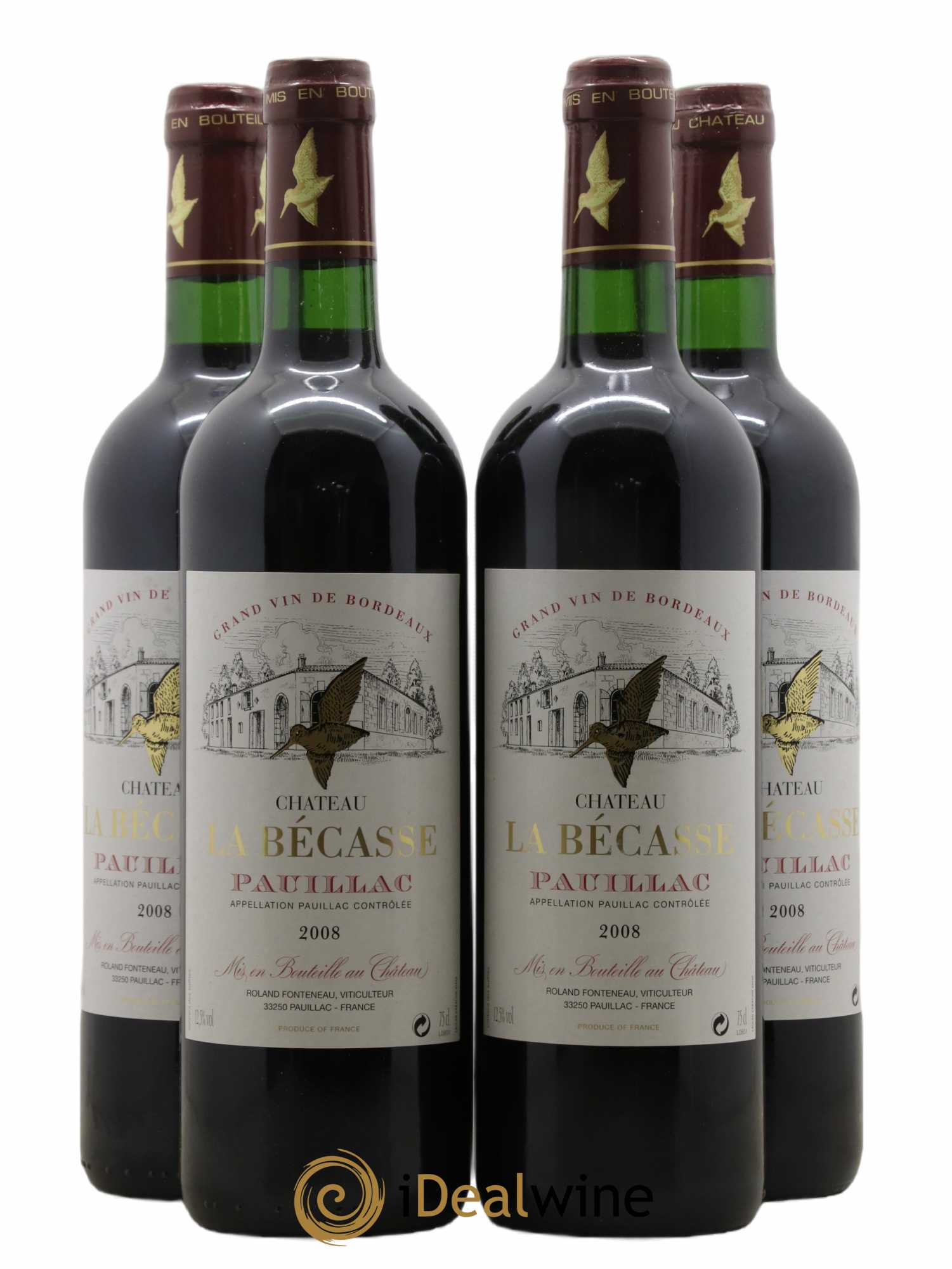 Château la Bécasse 2008 - Lot de 4 bouteilles - 0