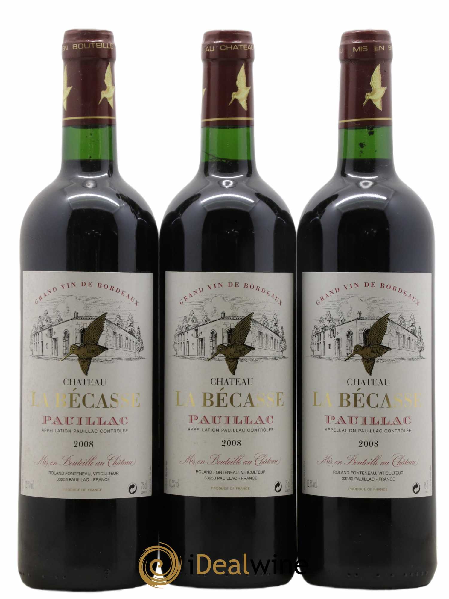 Château la Bécasse 2008 - Lot de 3 bouteilles - 0