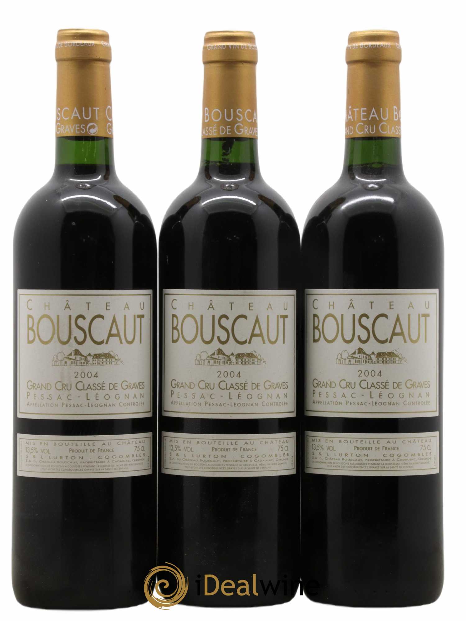 Château Bouscaut Cru Classé de Graves 2004 - Lot de 3 bouteilles - 0