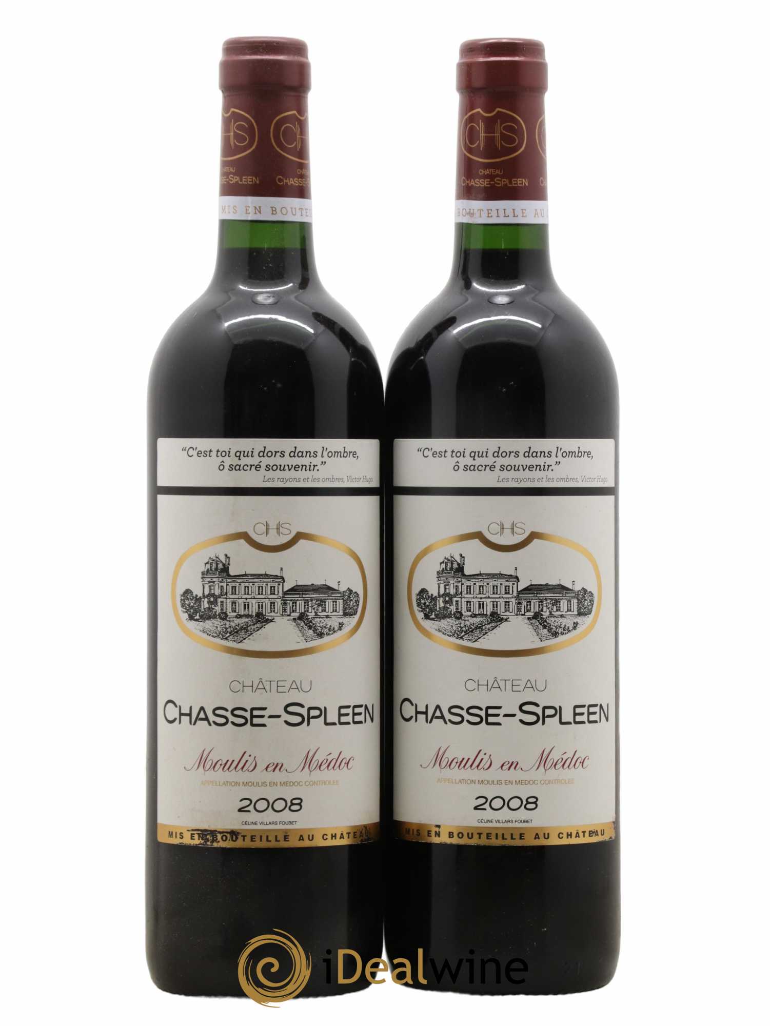 Château Chasse Spleen 2008 - Lot de 2 bouteilles - 0