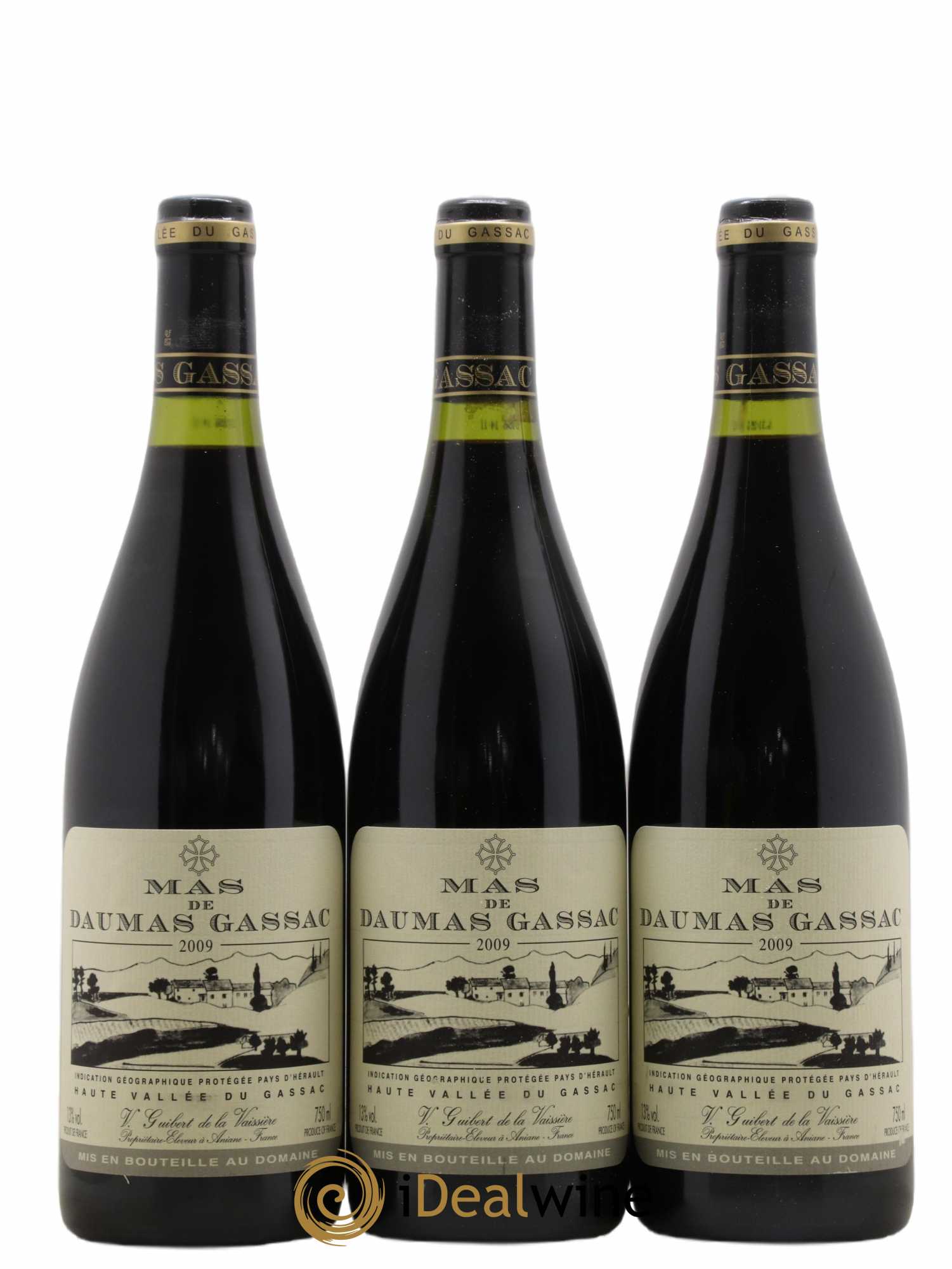 Saint-Guilhem-le-Désert - Cité d'Aniane Mas Daumas Gassac Famille Guibert de La Vaissière 2009 - Lot de 6 bouteilles - 1