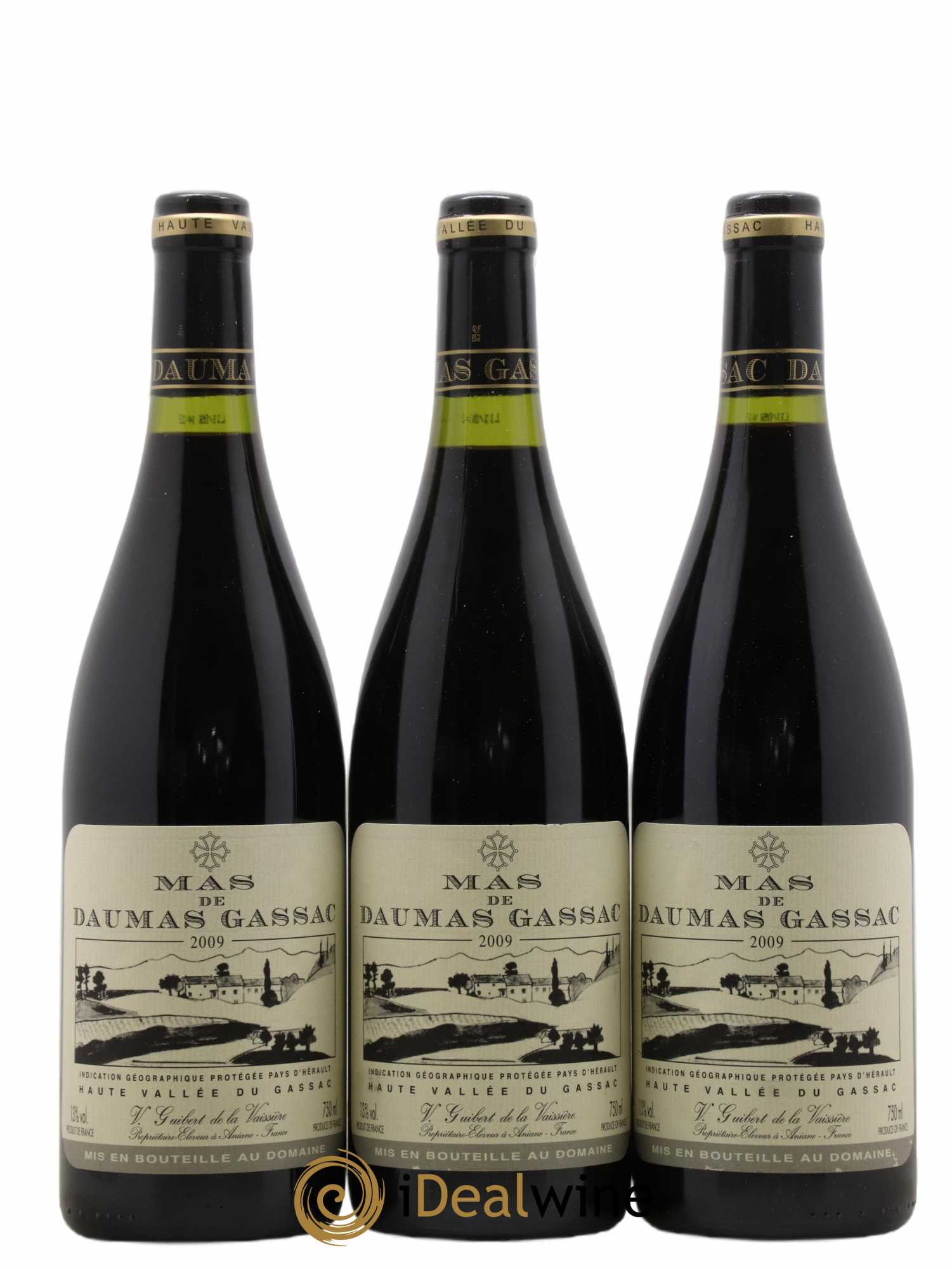 Saint-Guilhem-le-Désert - Cité d'Aniane Mas Daumas Gassac Famille Guibert de La Vaissière 2009 - Lot de 6 bouteilles - 2