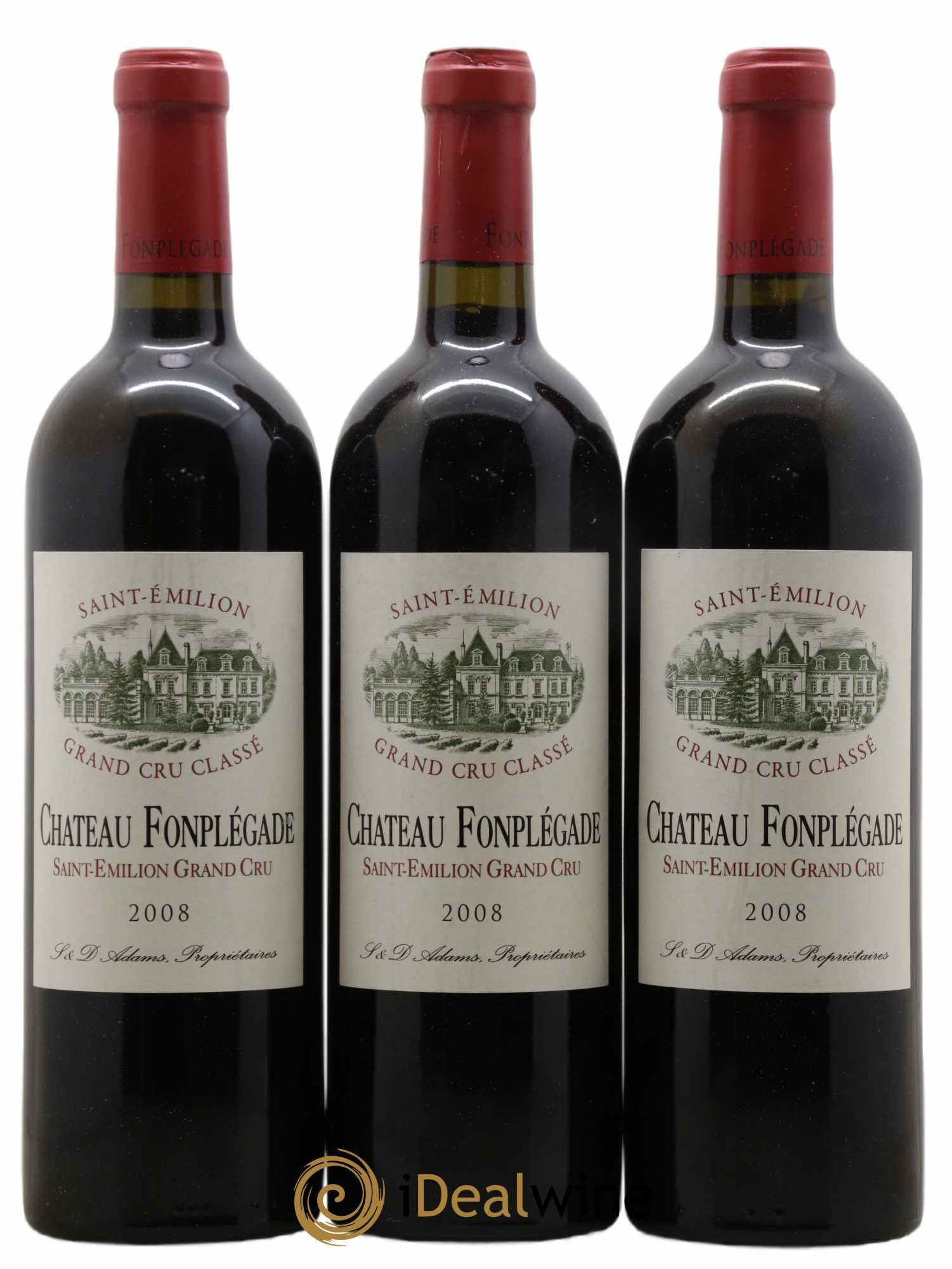 Château Fonplegade Grand Cru Classé 2008 - Lot de 3 bouteilles - 0