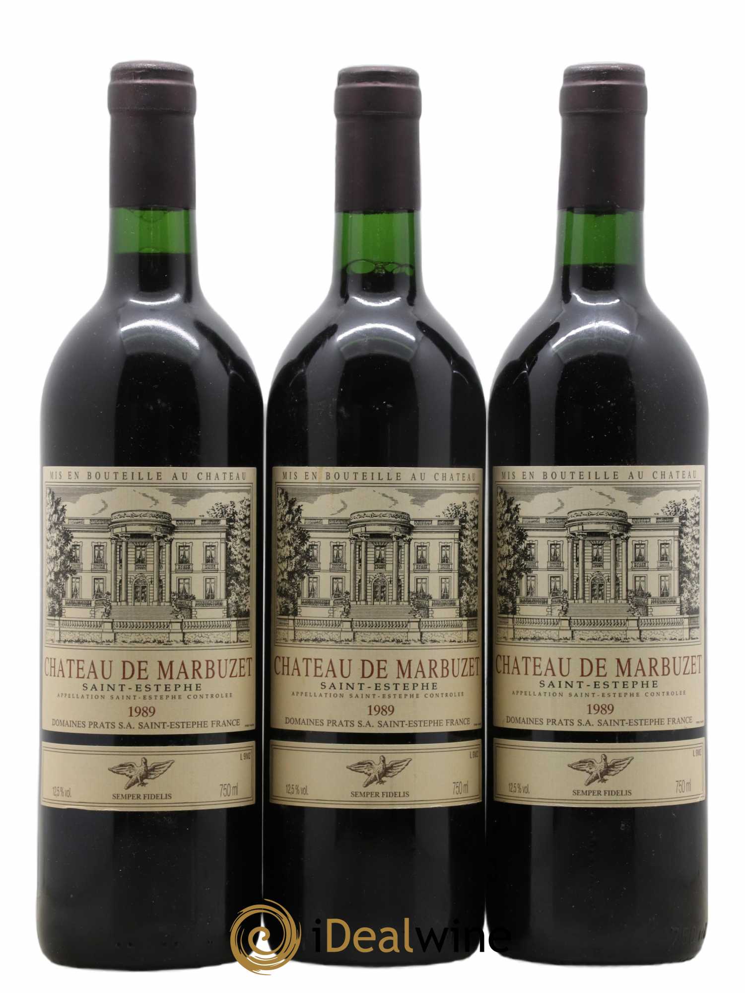 Château de Marbuzet Cru Bourgeois 1989 - Lot de 3 bouteilles - 0