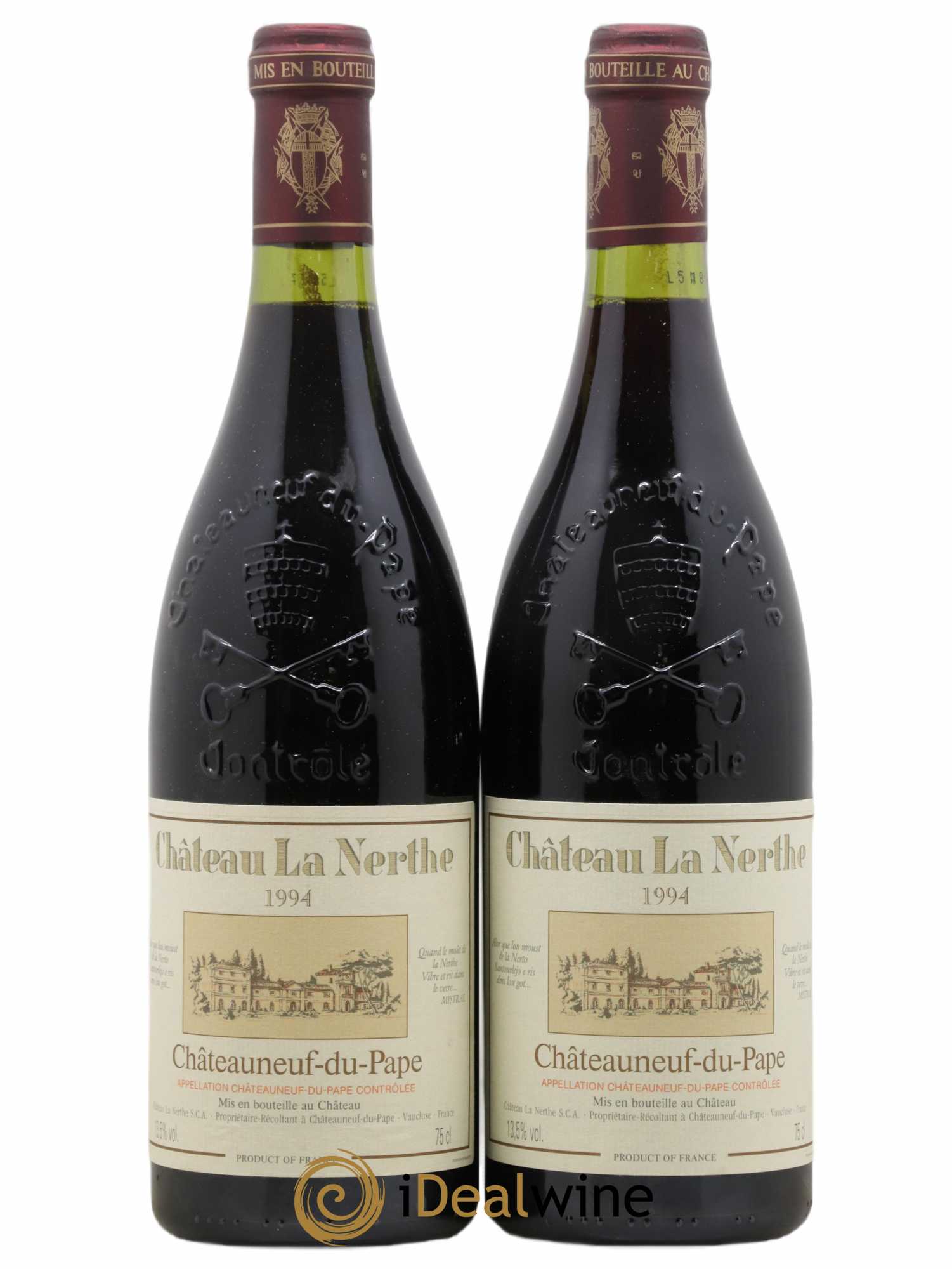 Châteauneuf-du-Pape Château la Nerthe Famille Richard 1994 - Lot de 2 bouteilles - 0