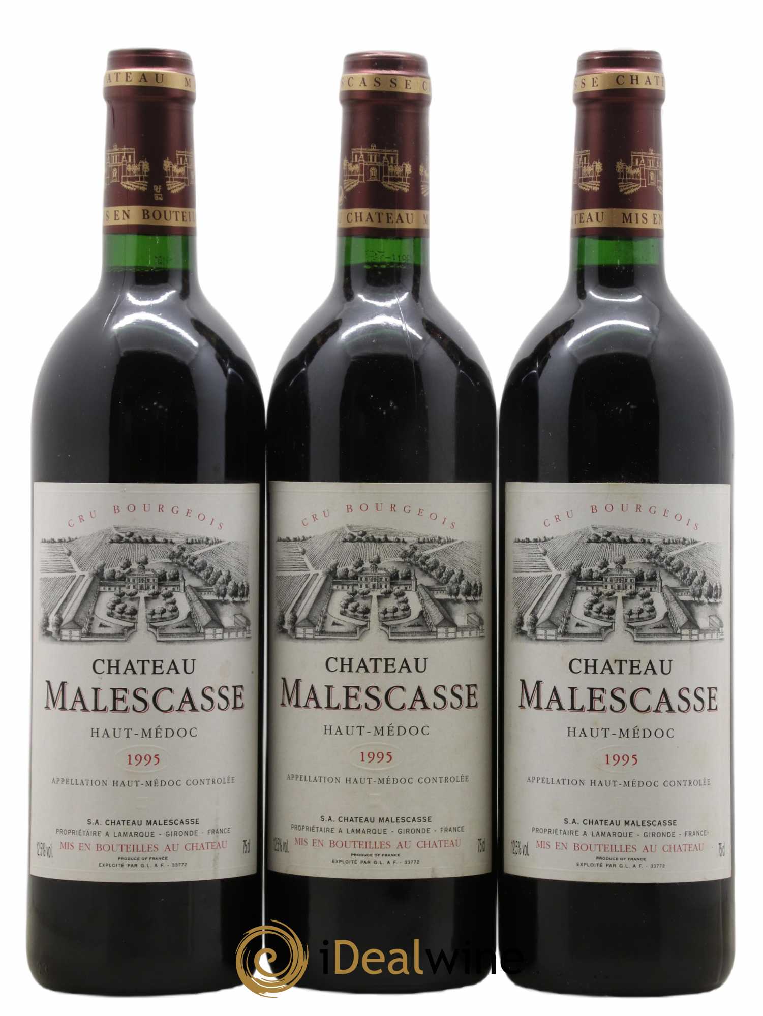 Château Malescasse Cru Bourgeois Exceptionnel 1995 - Lot de 3 bouteilles - 0