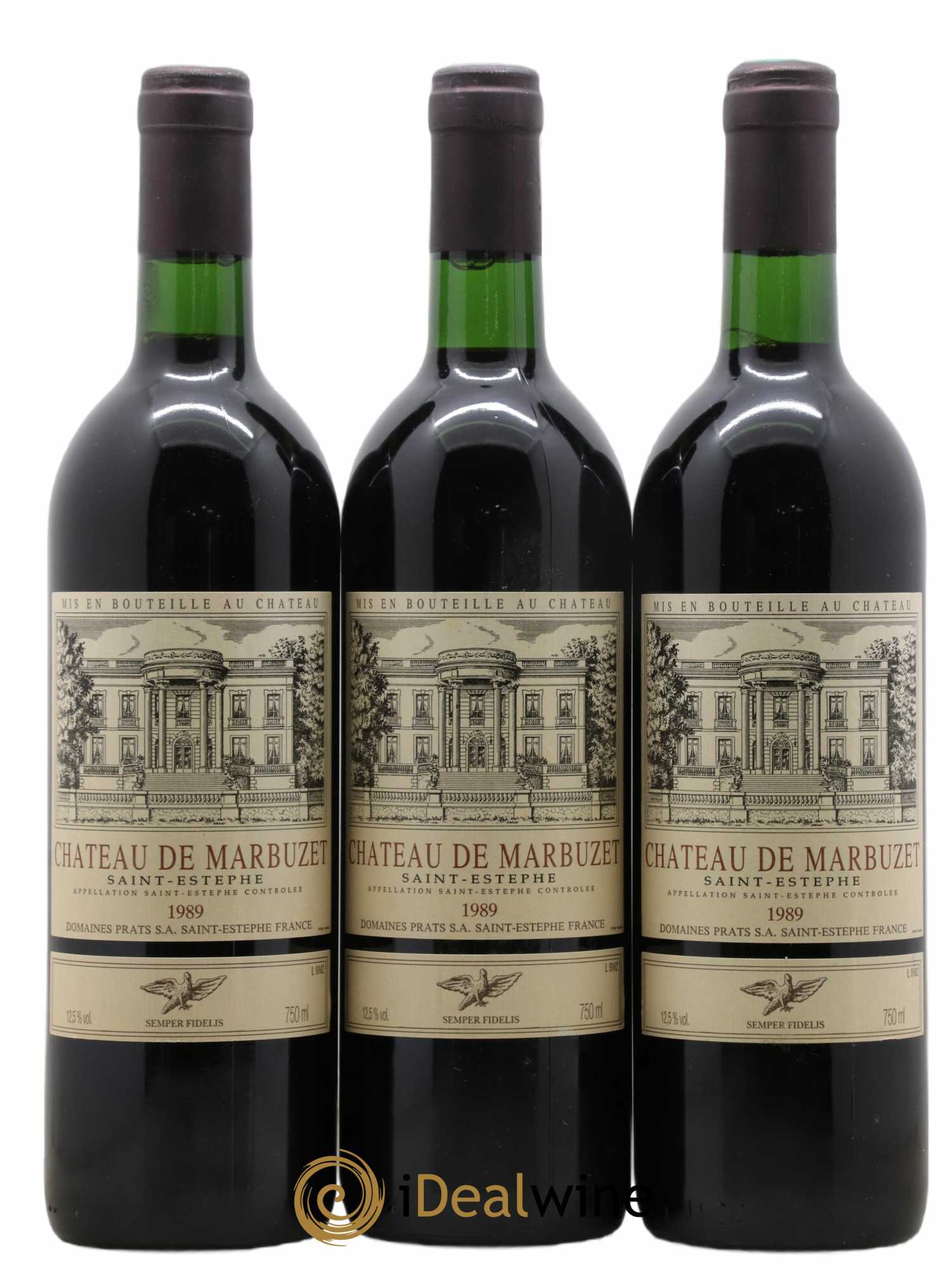 Château de Marbuzet Cru Bourgeois 1989 - Lot de 3 bouteilles - 0