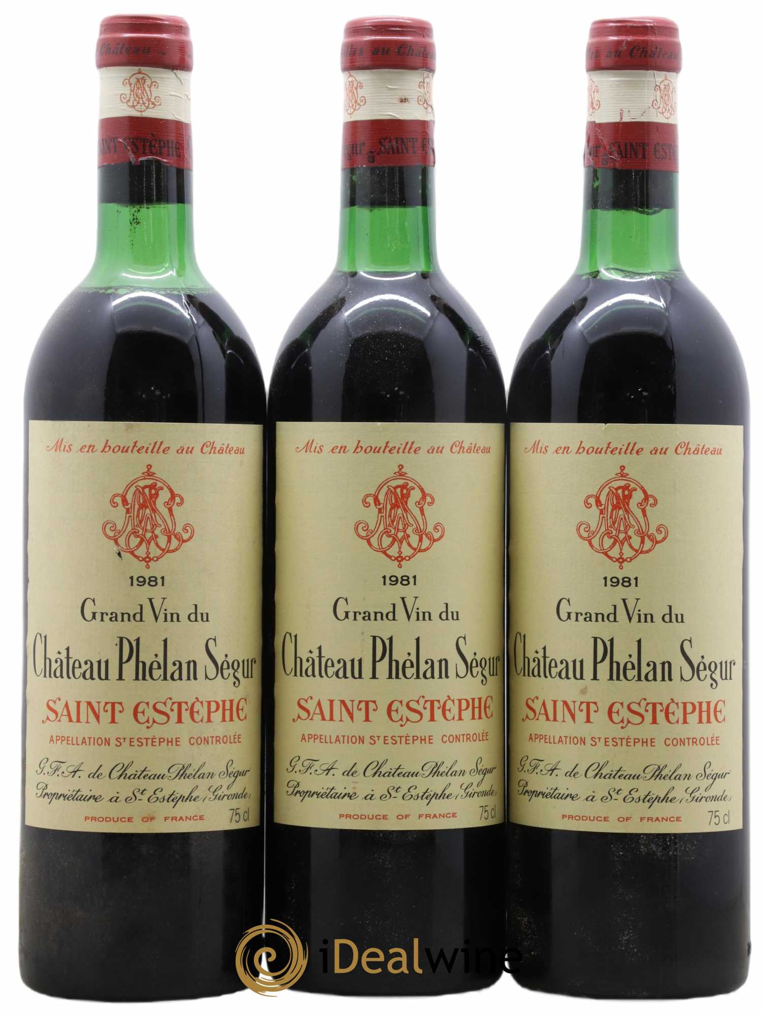 Château Phélan Ségur 1981 - Lot de 3 bouteilles - 0
