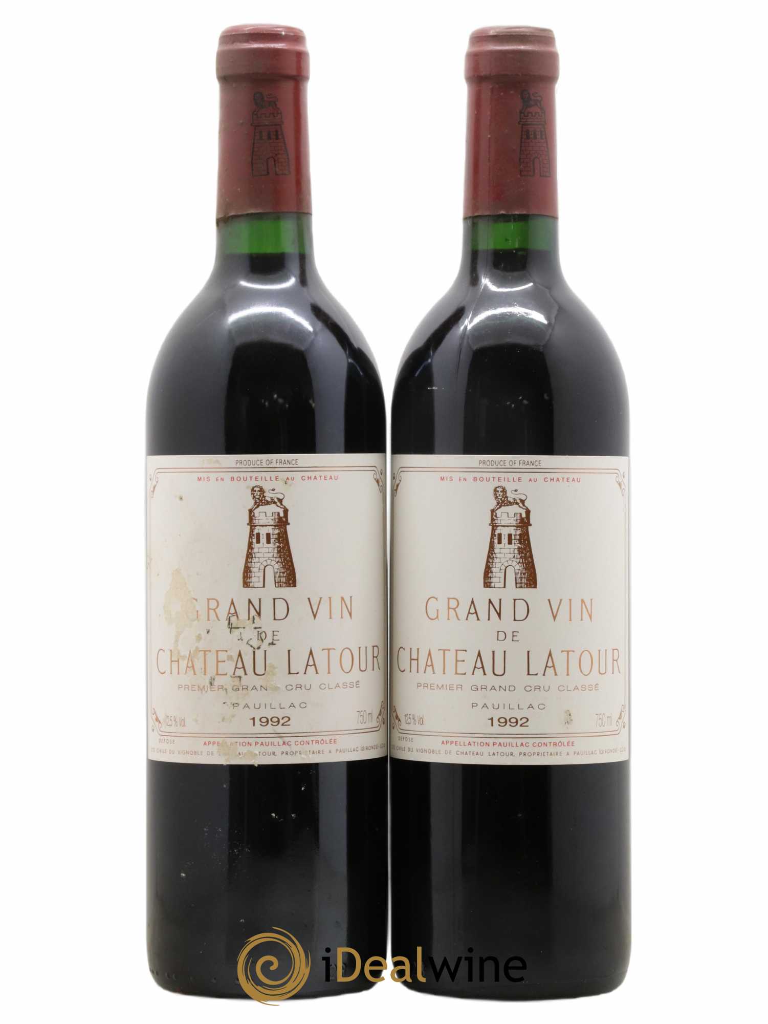 Château Latour 1er Grand Cru Classé 1992 - Lot de 2 bouteilles - 0