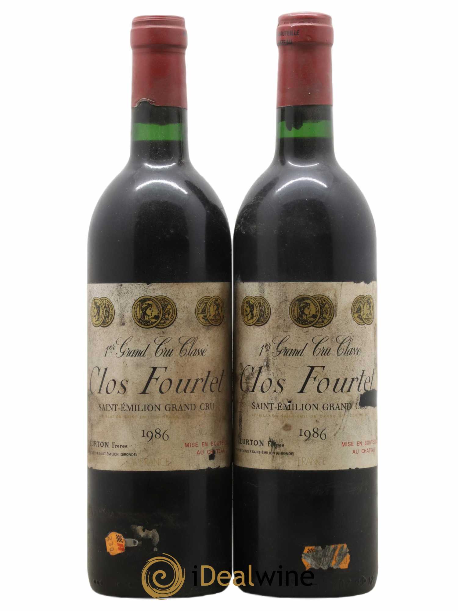 Clos Fourtet 1er Grand Cru Classé B 1986 - Lot de 2 bouteilles - 0