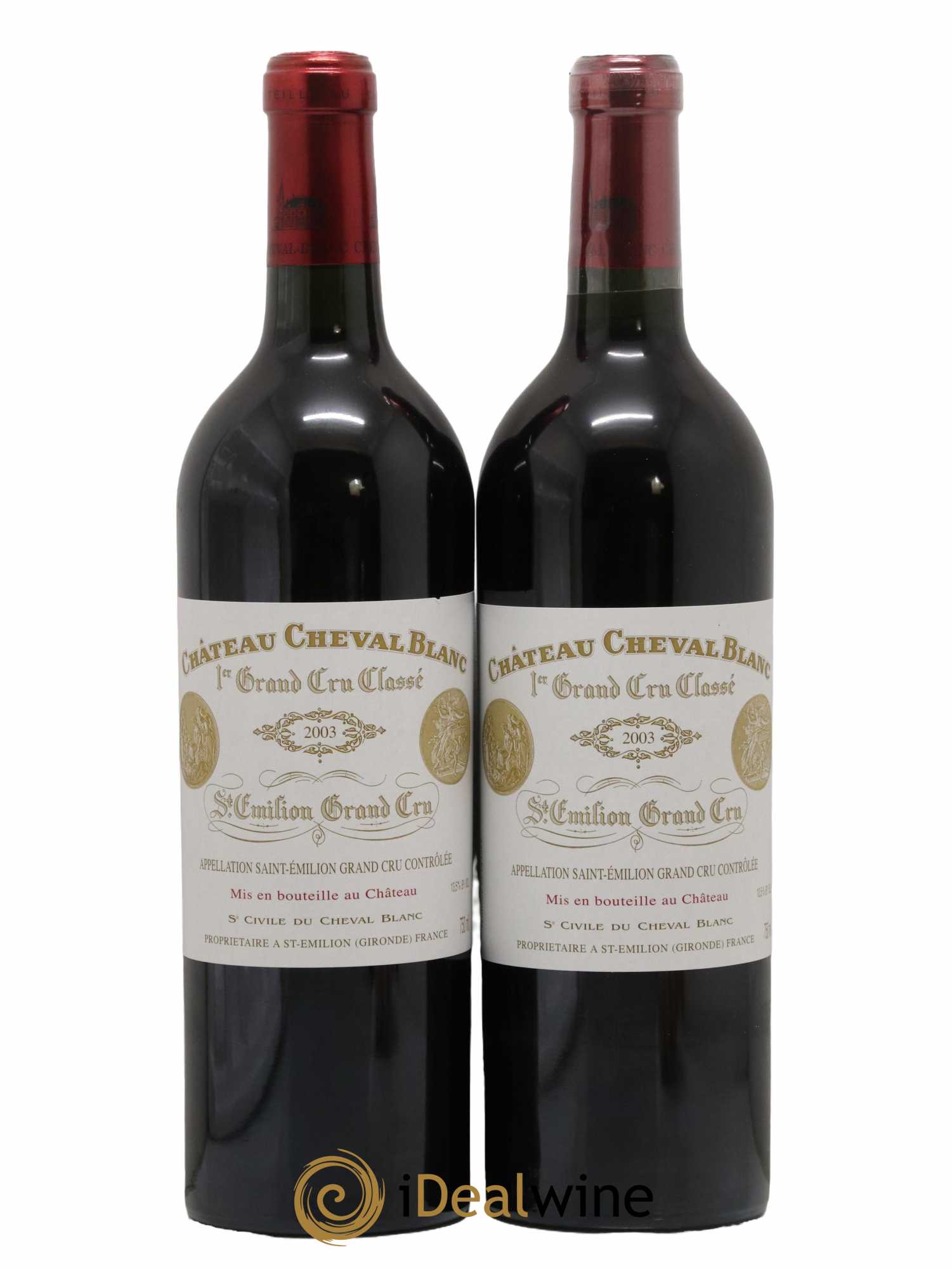 Château Cheval Blanc 1er Grand Cru Classé A 2003 - Lot de 2 bouteilles - 0