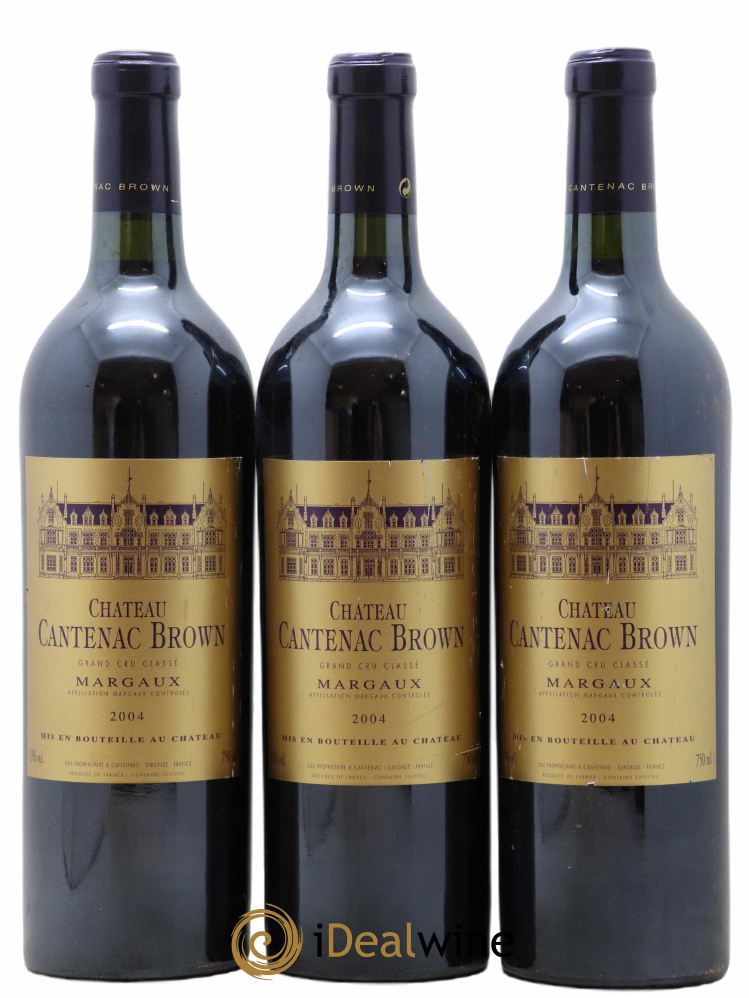Château Cantenac Brown 3ème Grand Cru Classé 2004 - Lot of 3 bottles - 0