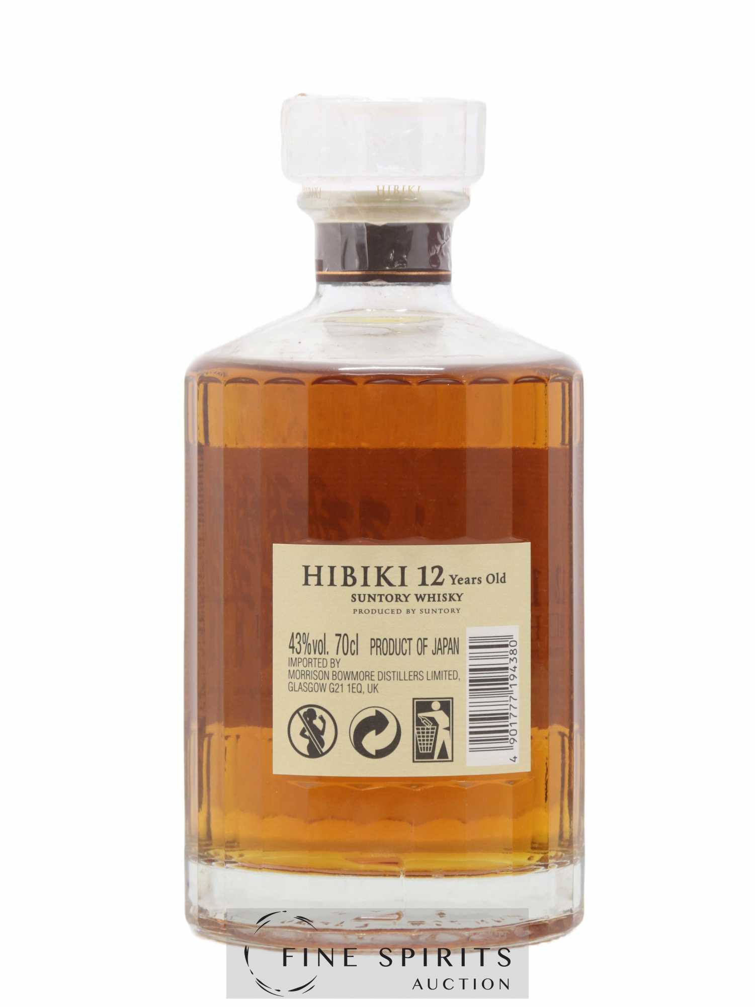 Hibiki 12 years Of. Suntory (70cl.) - Lot de 1 bouteille - 2