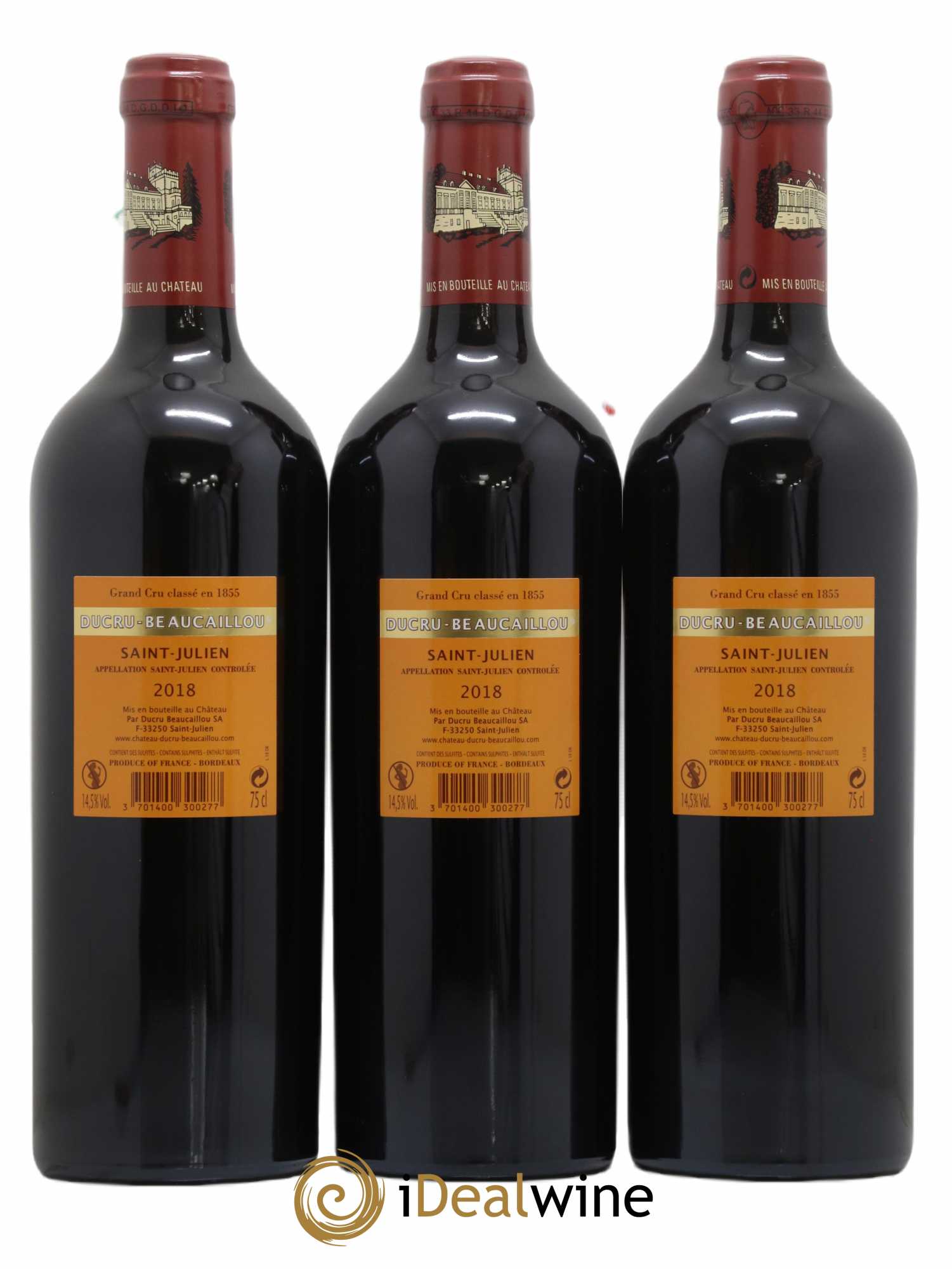 Château Ducru Beaucaillou 2ème Grand Cru Classé 2018 - Lot de 3 bouteilles - 1
