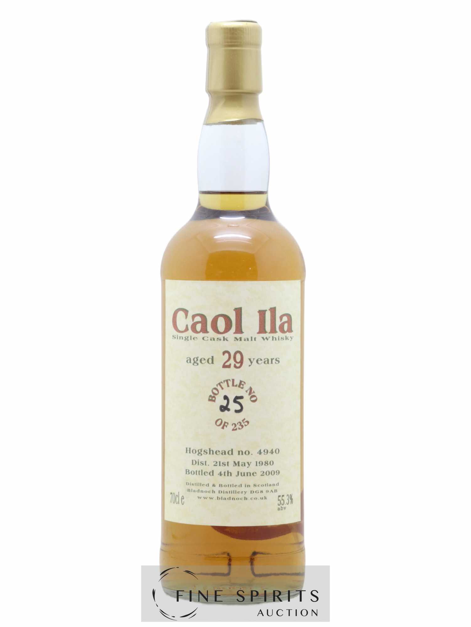 Caol Ila 29 years 1980 Bladnoch Forum Hogshead n°4940 - One of 235 - bottled 2009 - Lot de 1 bouteille - 0