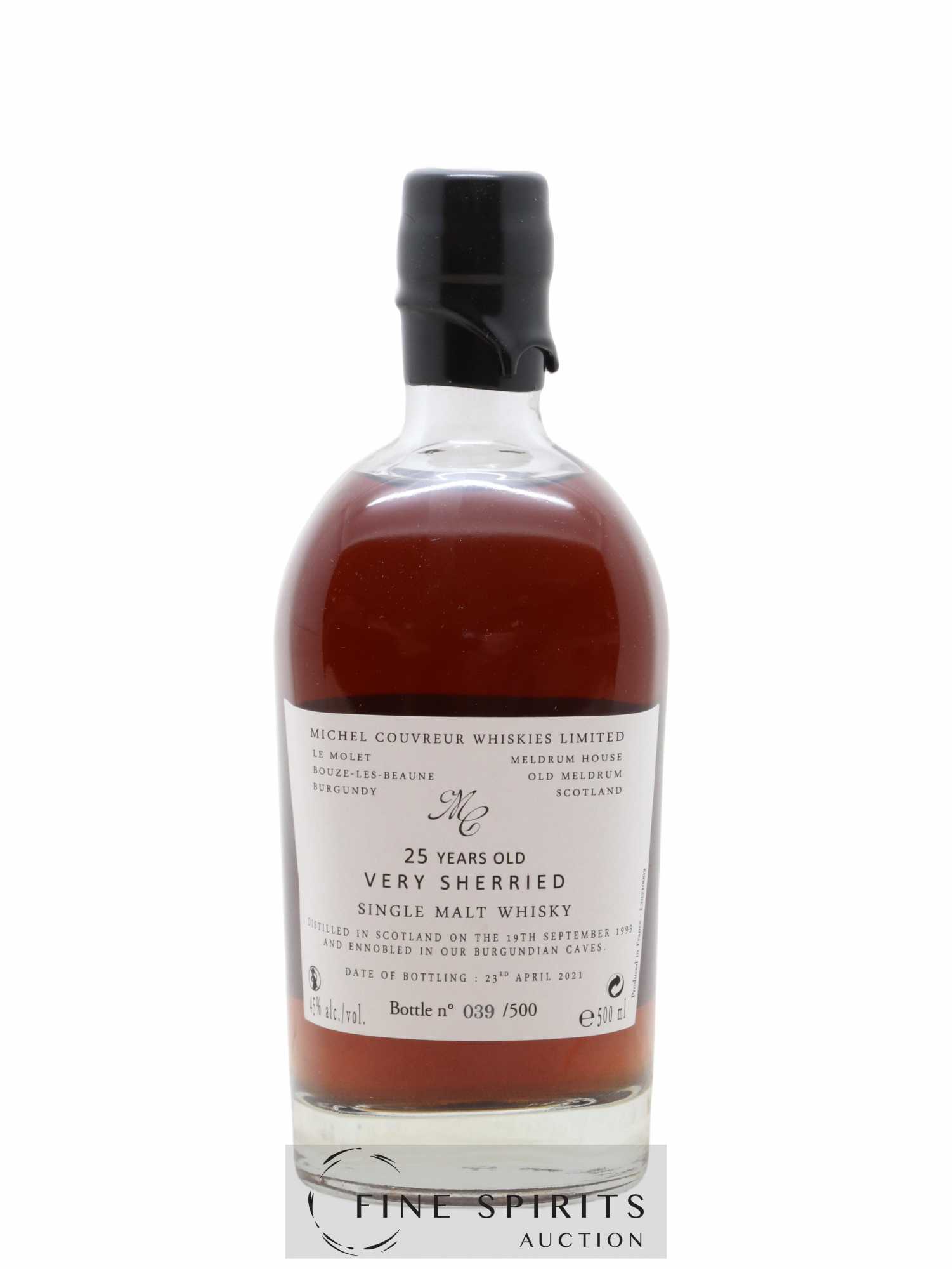 Michel Couvreur 25 years 1993 Of. Very Sherried One of 500 bottles - bottled 2021 Whiskies Limited - Lot de 1 bouteille - 2