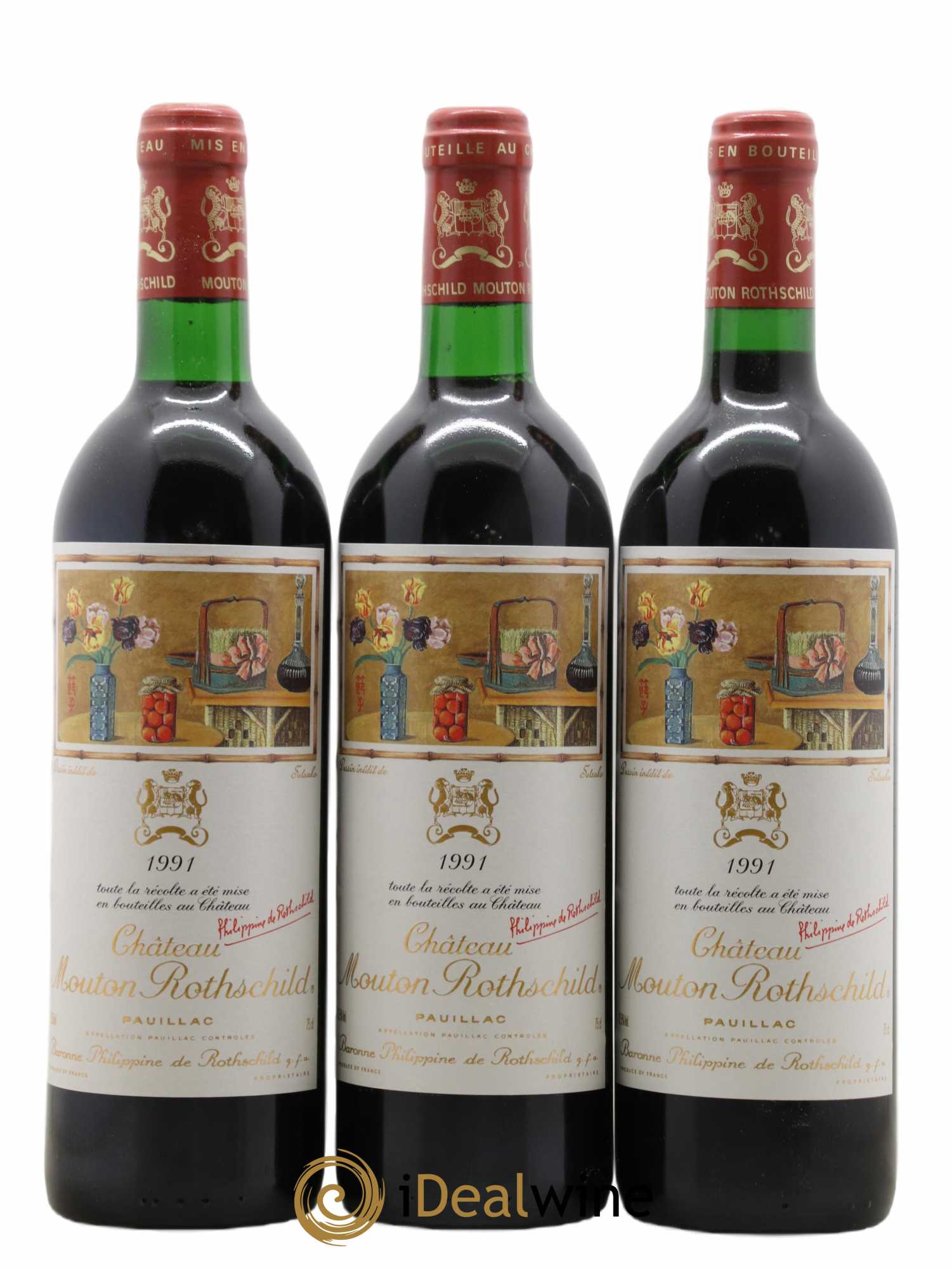 Château Mouton Rothschild 1er Grand Cru Classé 1991 - Lot de 12 bouteilles - 1