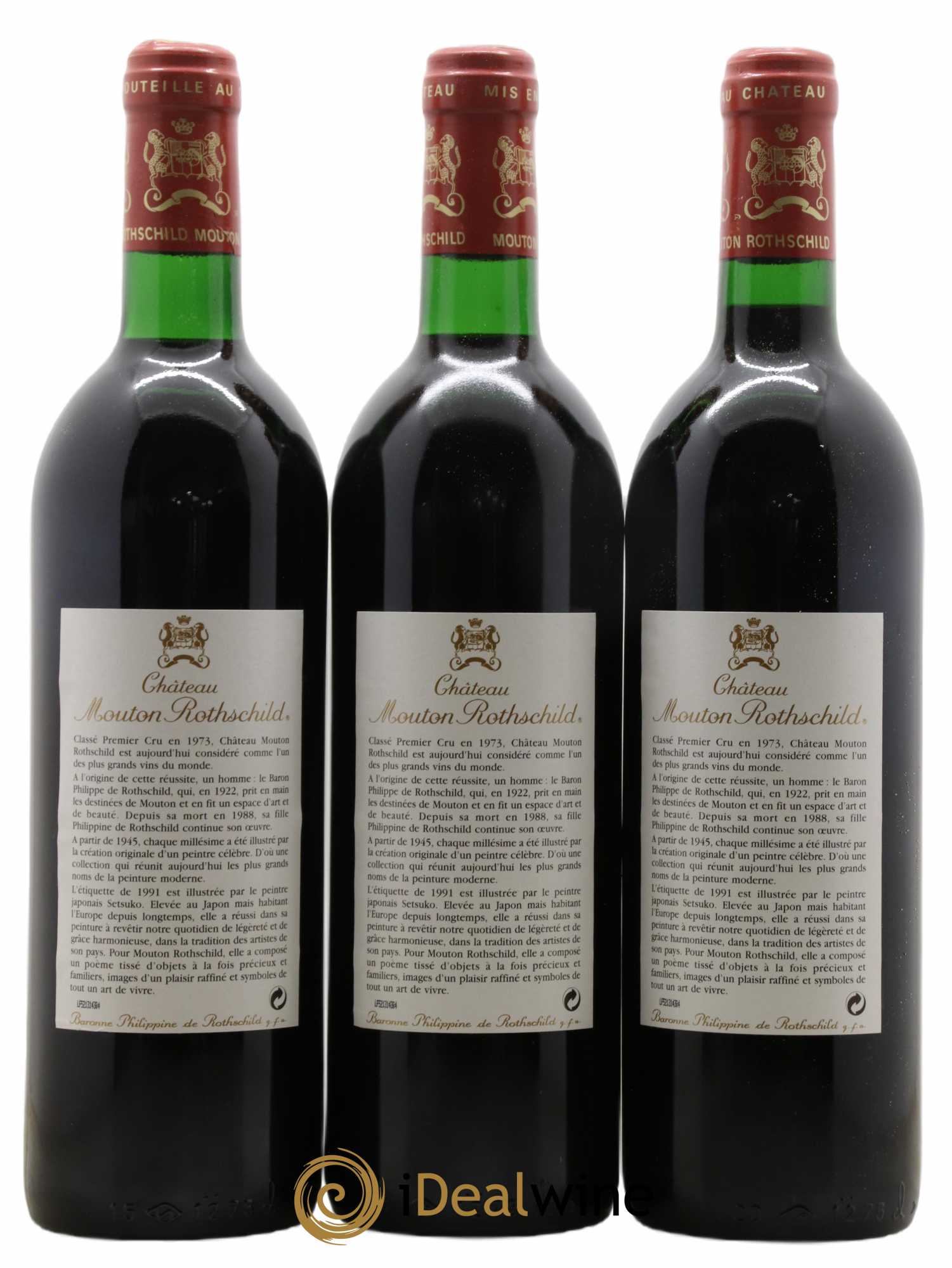 Château Mouton Rothschild 1er Grand Cru Classé 1991 - Lot de 12 bouteilles - 2