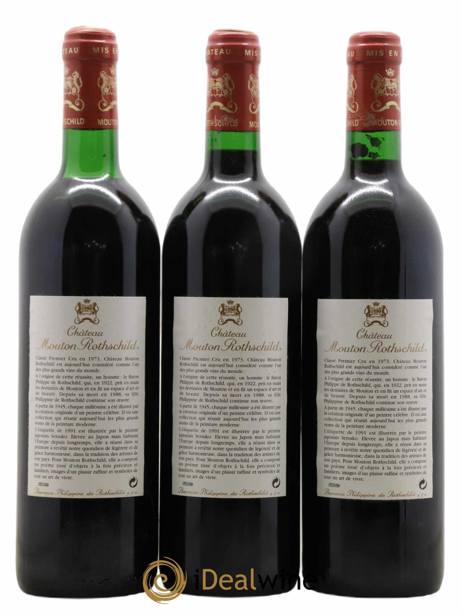 Château Mouton Rothschild 1er Grand Cru Classé 1991 - Lot de 12 bouteilles - 8