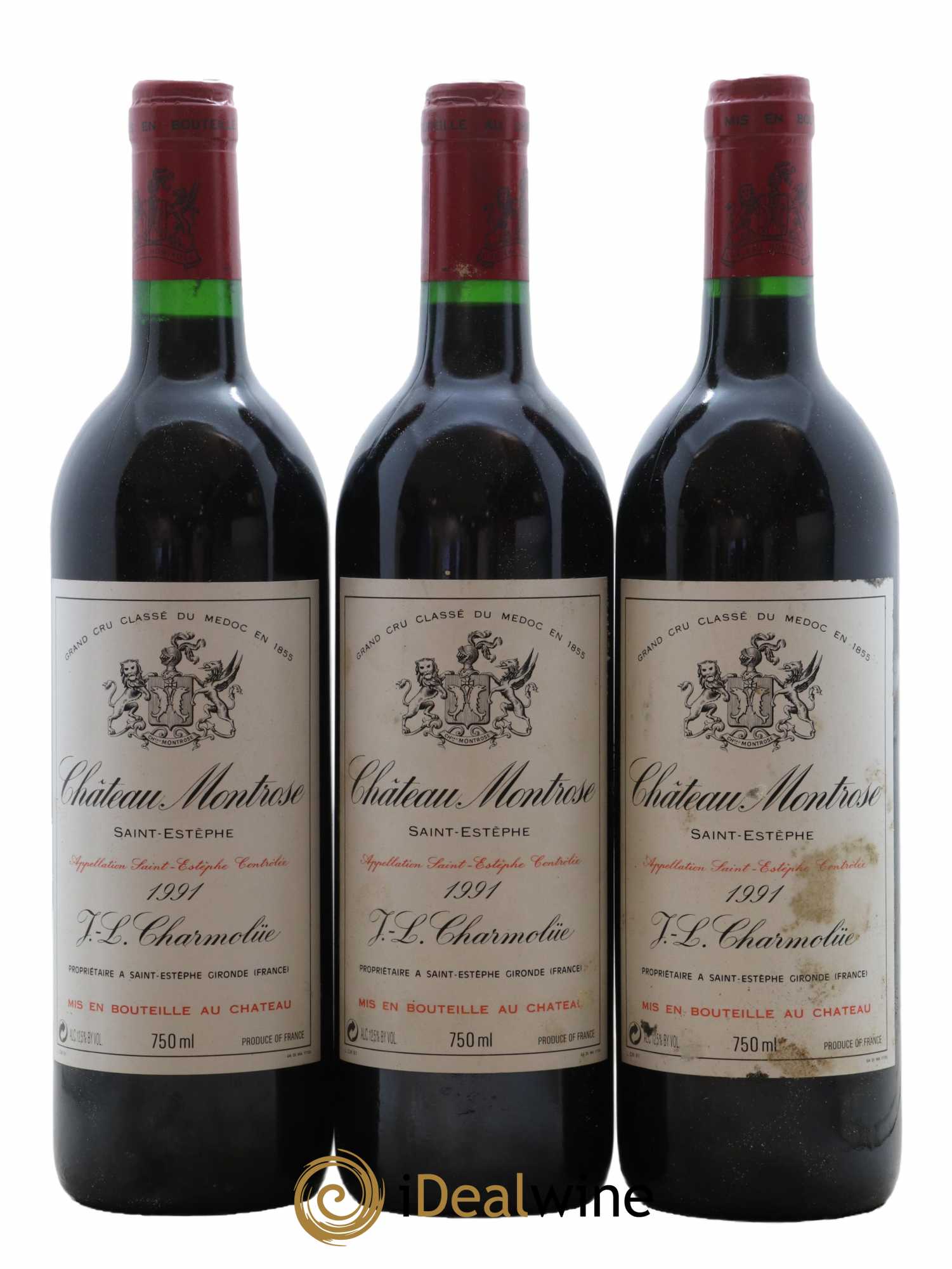 Château Montrose 2ème Grand Cru Classé 1991 - Lot de 3 bouteilles - 0