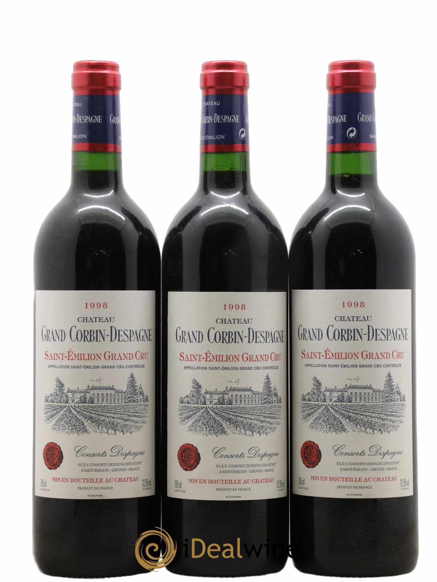 Château Grand Corbin Grand Cru Classé 1998 - Lot de 12 bouteilles - 2