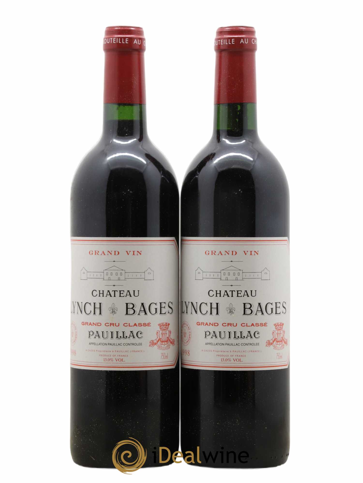 Château Lynch Bages 5ème Grand Cru Classé 1998 - Lot de 2 bouteilles - 0