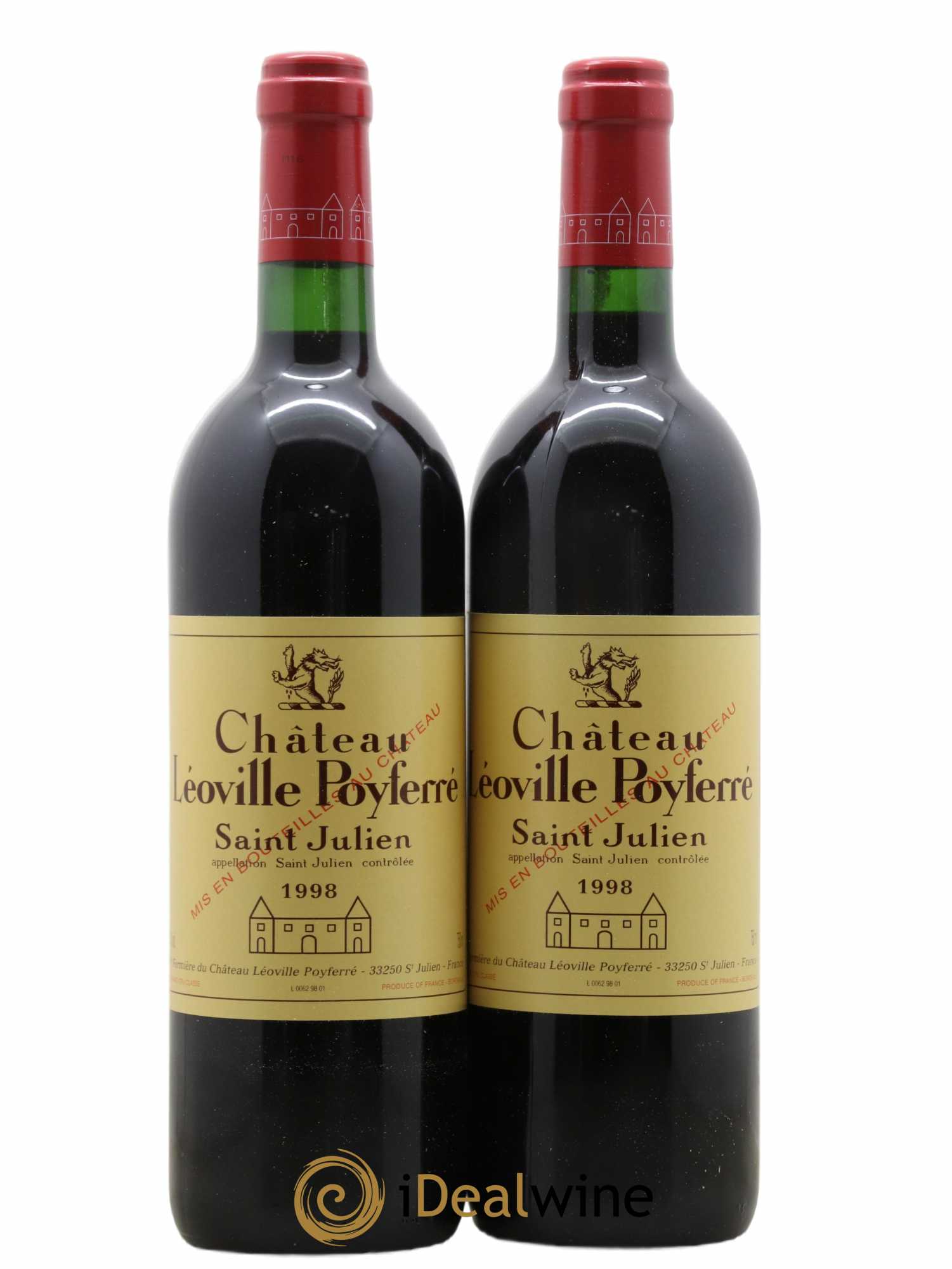 Château Léoville Poyferré 2ème Grand Cru Classé 1998 - Lot de 2 bouteilles - 0