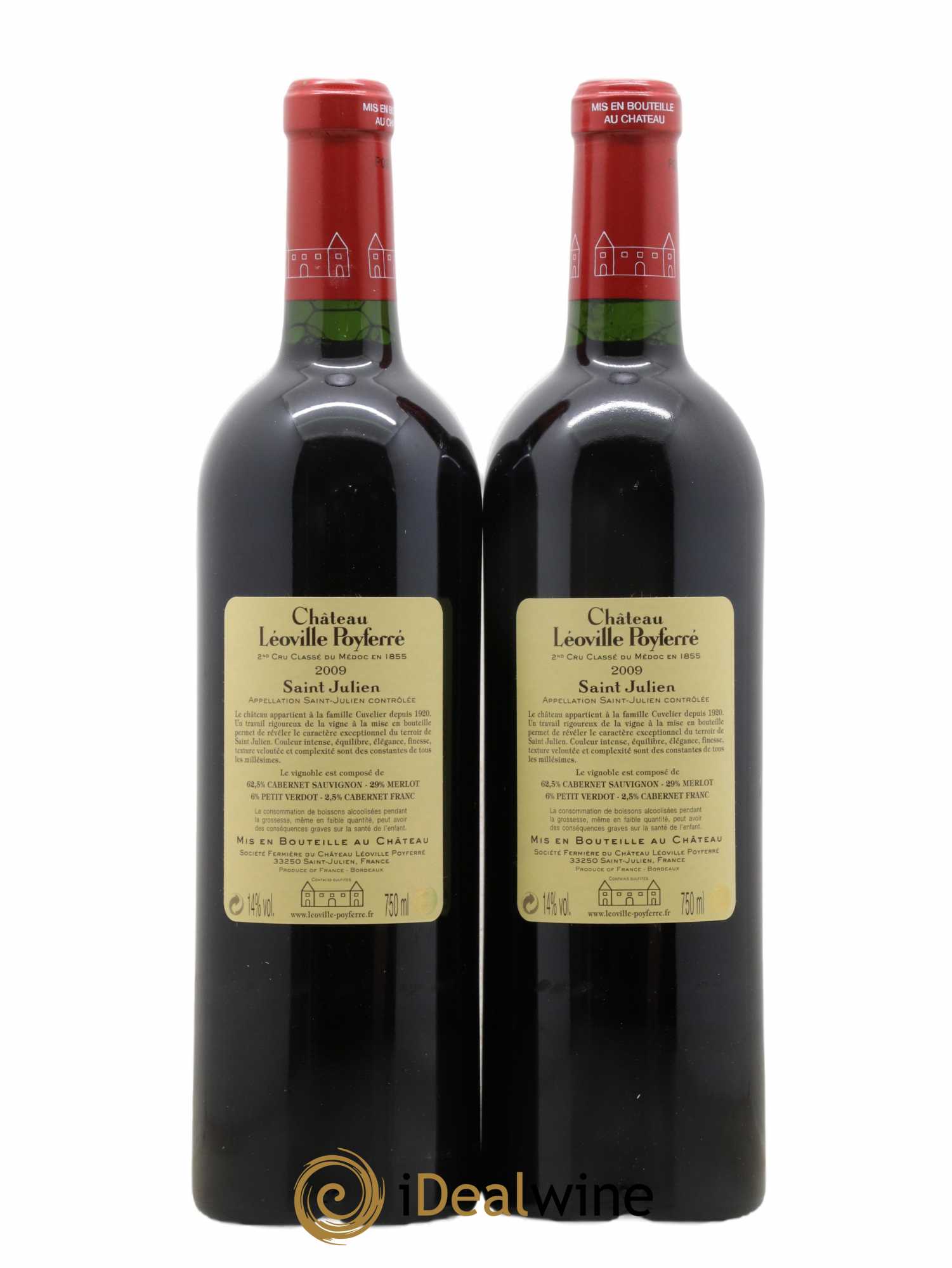 Château Léoville Poyferré 2ème Grand Cru Classé 2009 - Lot de 2 bouteilles - 1