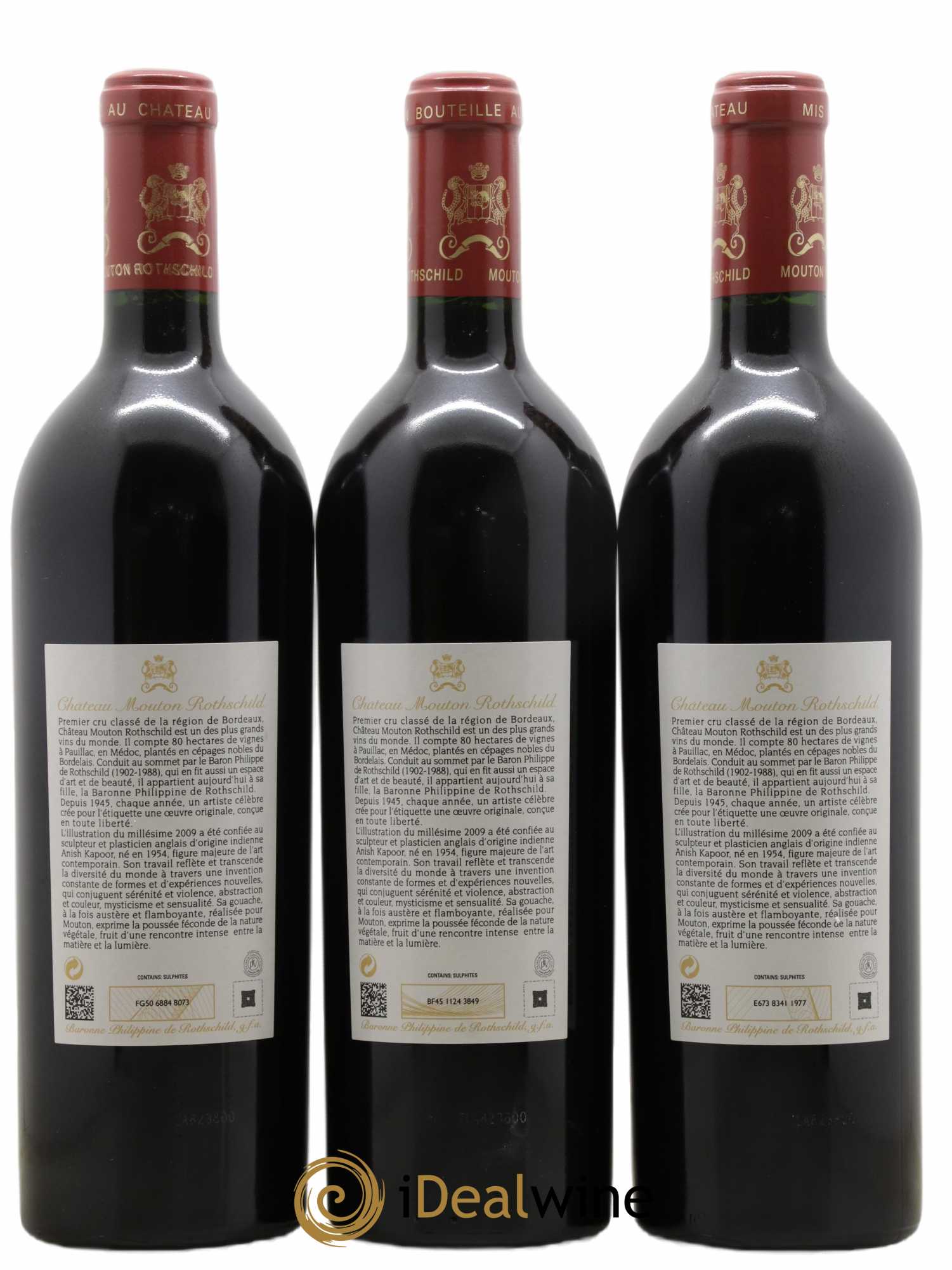 Château Mouton Rothschild 1er Grand Cru Classé 2009 - Lot de 3 bouteilles - 1