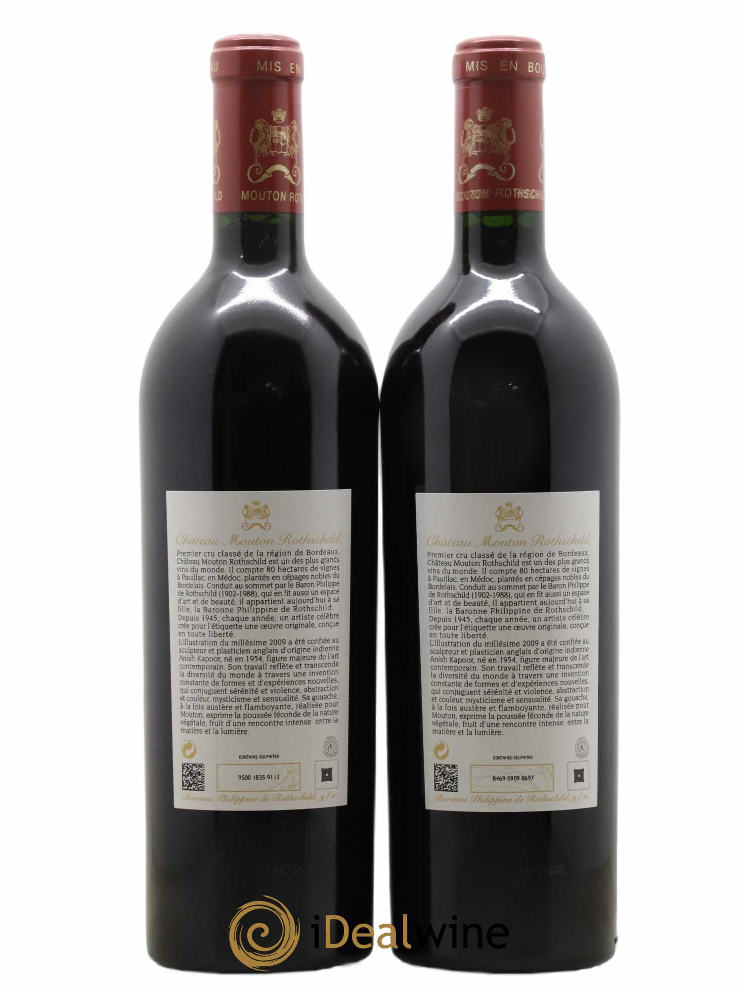 Château Mouton Rothschild 1er Grand Cru Classé 2009 - Lot de 2 bouteilles - 1