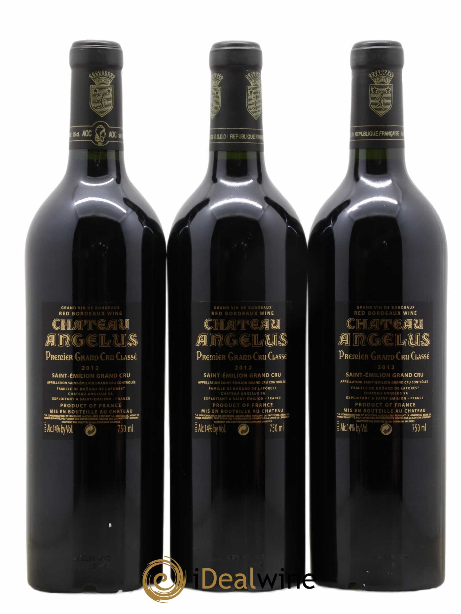 Château Angélus 1er Grand Cru Classé A 2012 - Lot de 3 bouteilles - 1