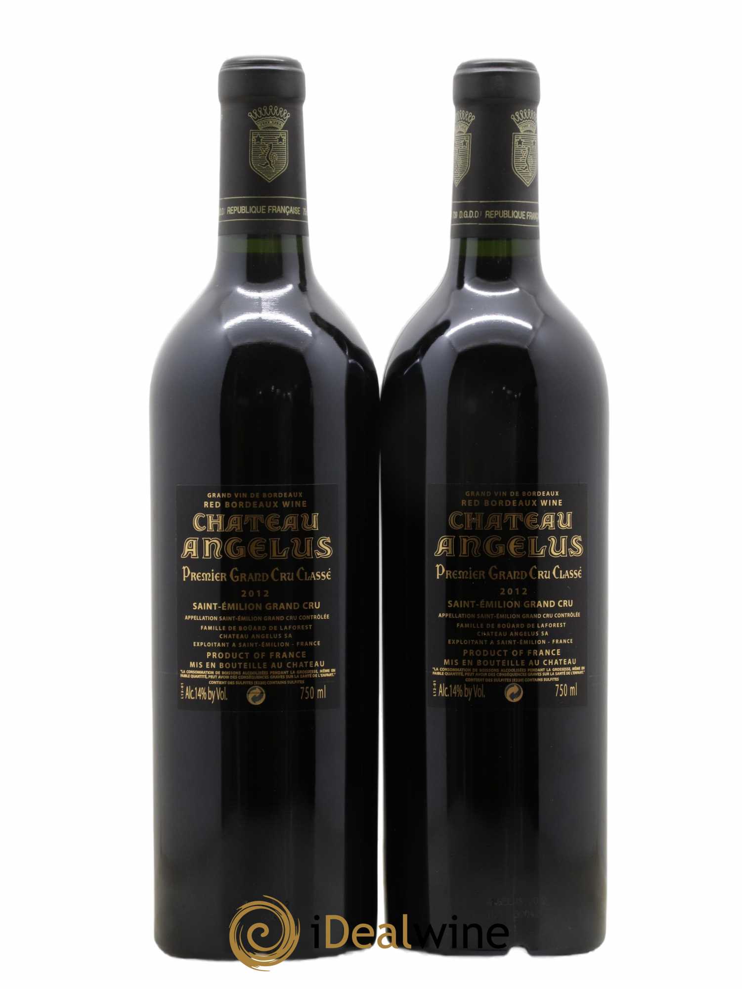 Château Angélus 1er Grand Cru Classé A 2012 - Lot de 2 bouteilles - 1