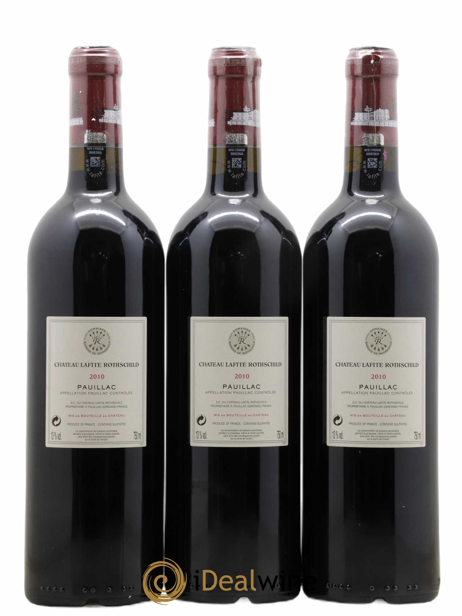 Château Lafite Rothschild 1er Grand Cru Classé 2010 - Lot de 3 bouteilles - 1