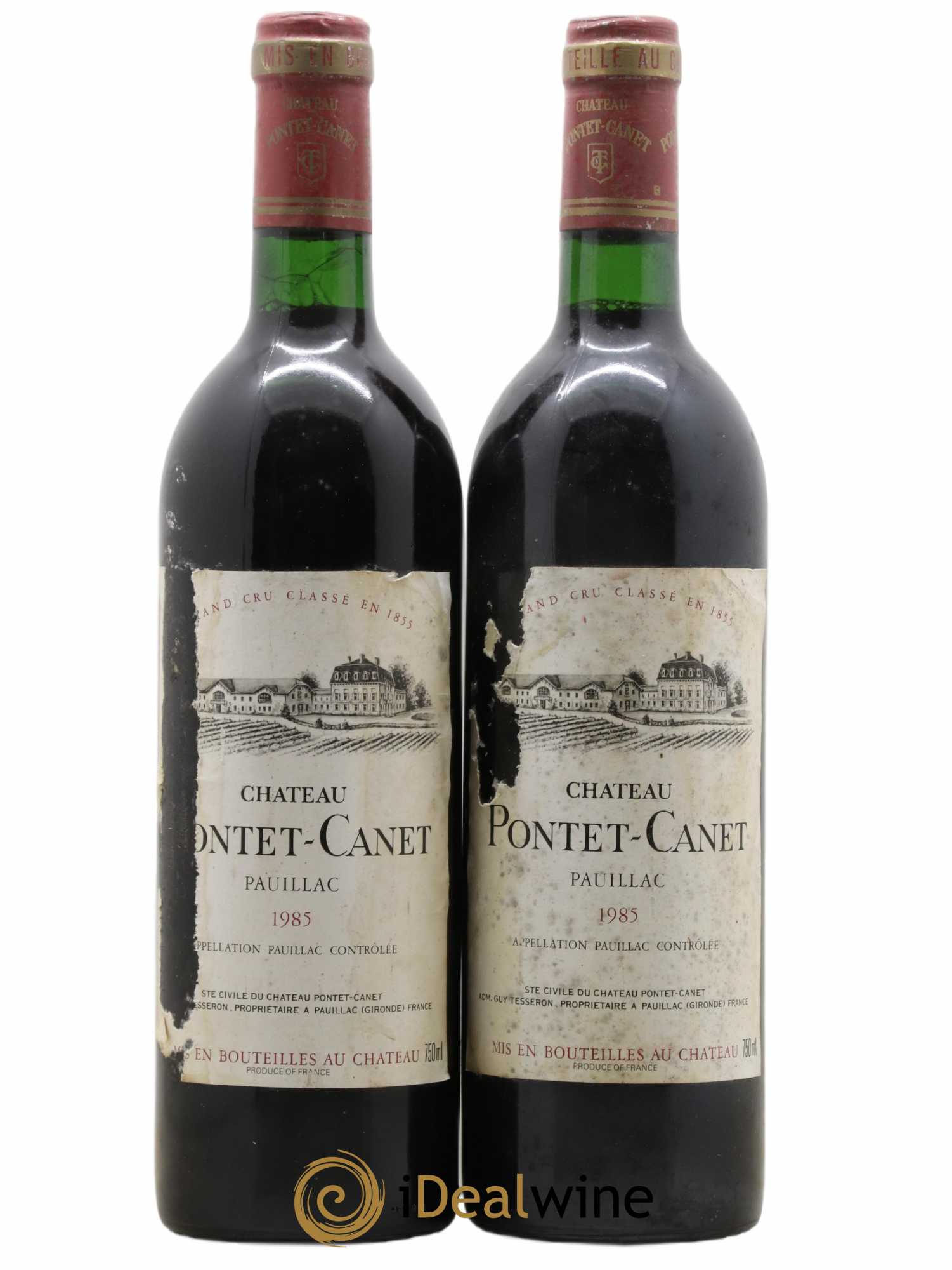 Château Pontet Canet 5ème Grand Cru Classé 1985 - Lot de 2 bouteilles - 0