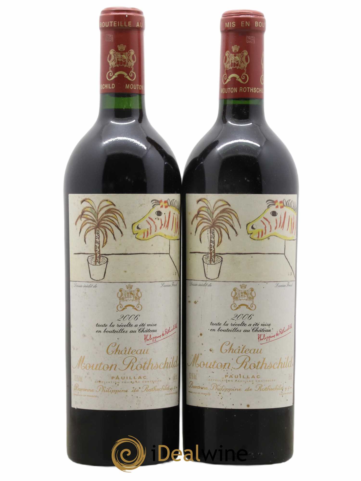 Château Mouton Rothschild 1er Grand Cru Classé 2006 - Lot de 2 bouteilles - 0