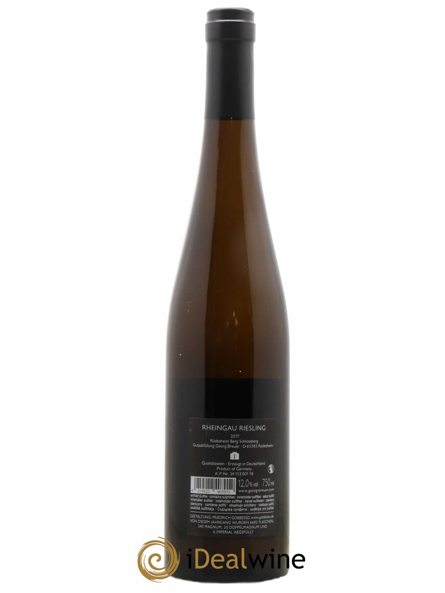 Riesling Rüdesheim Berg Schlossberg Georg Breuer 2017 - Lot de 1 bouteille - 1