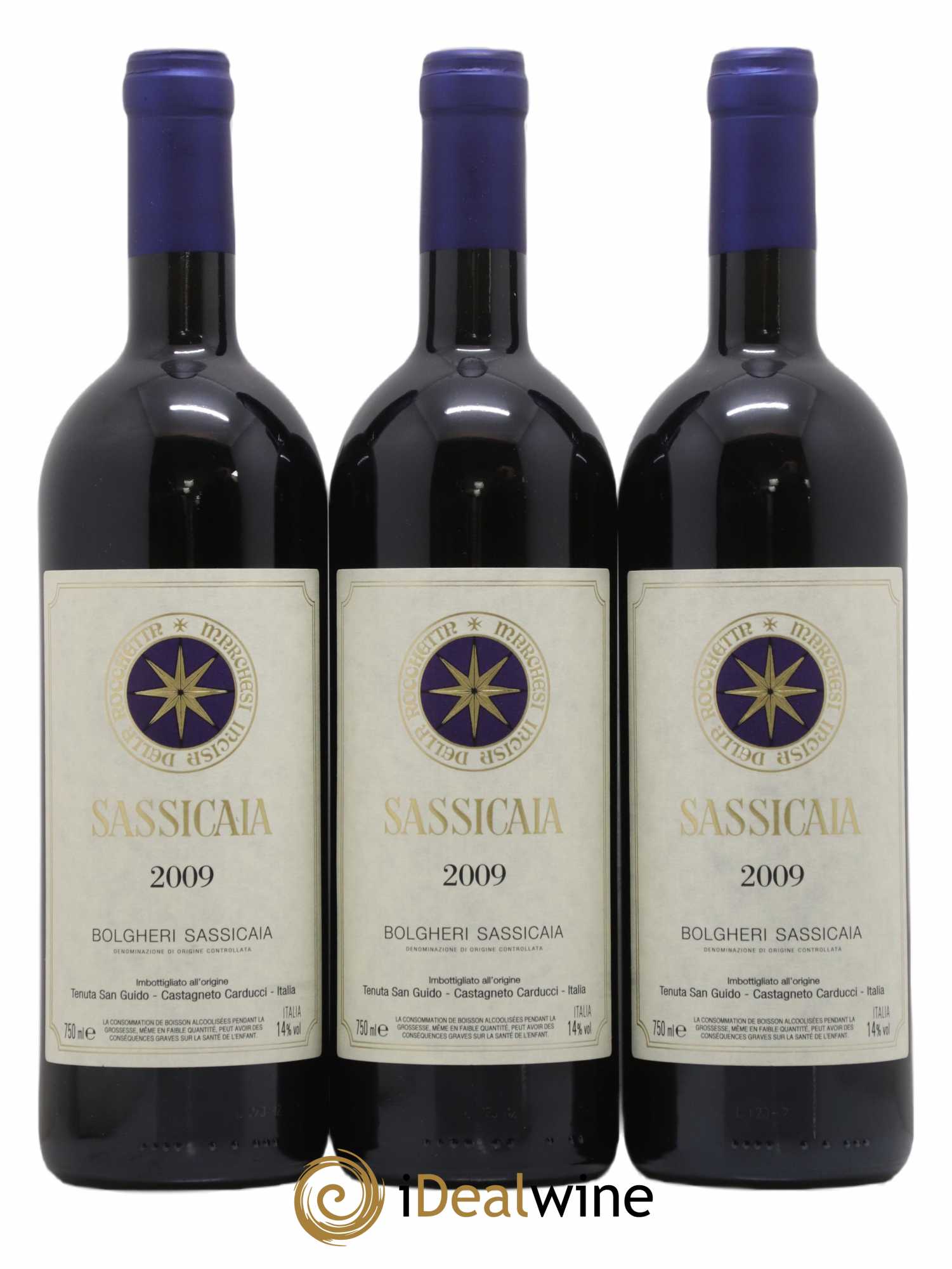 Bolgheri DOC Sassicaia Tenuta San Guido 2009 - Lot de 3 bouteilles - 0