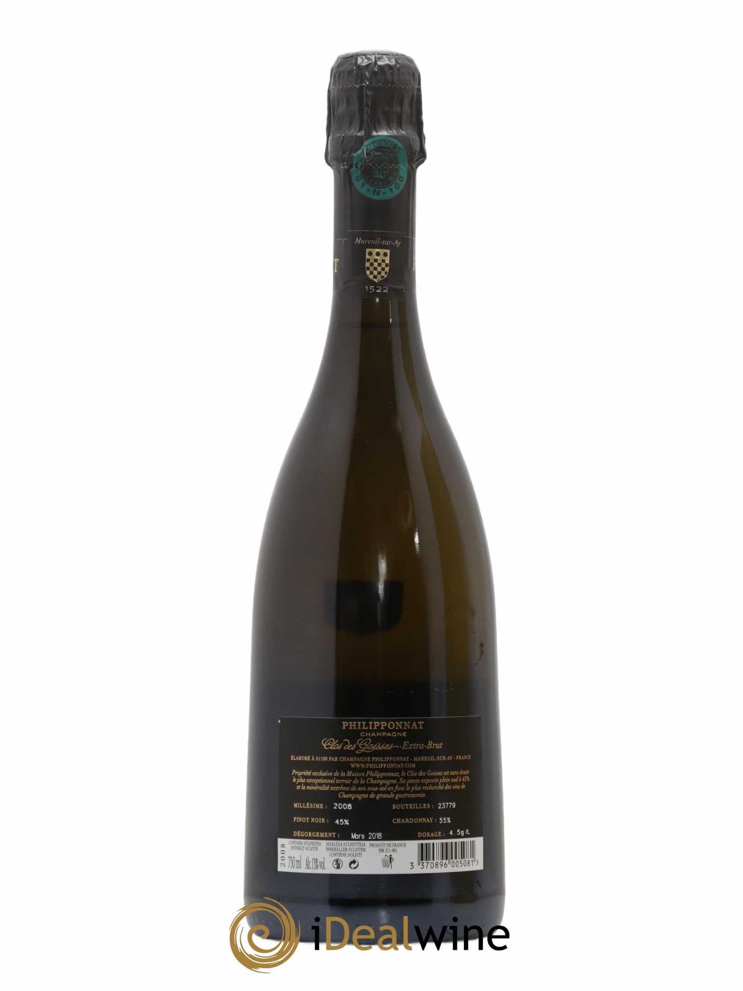 Clos des Goisses Philipponnat 2008 - Lot de 1 bouteille - 2