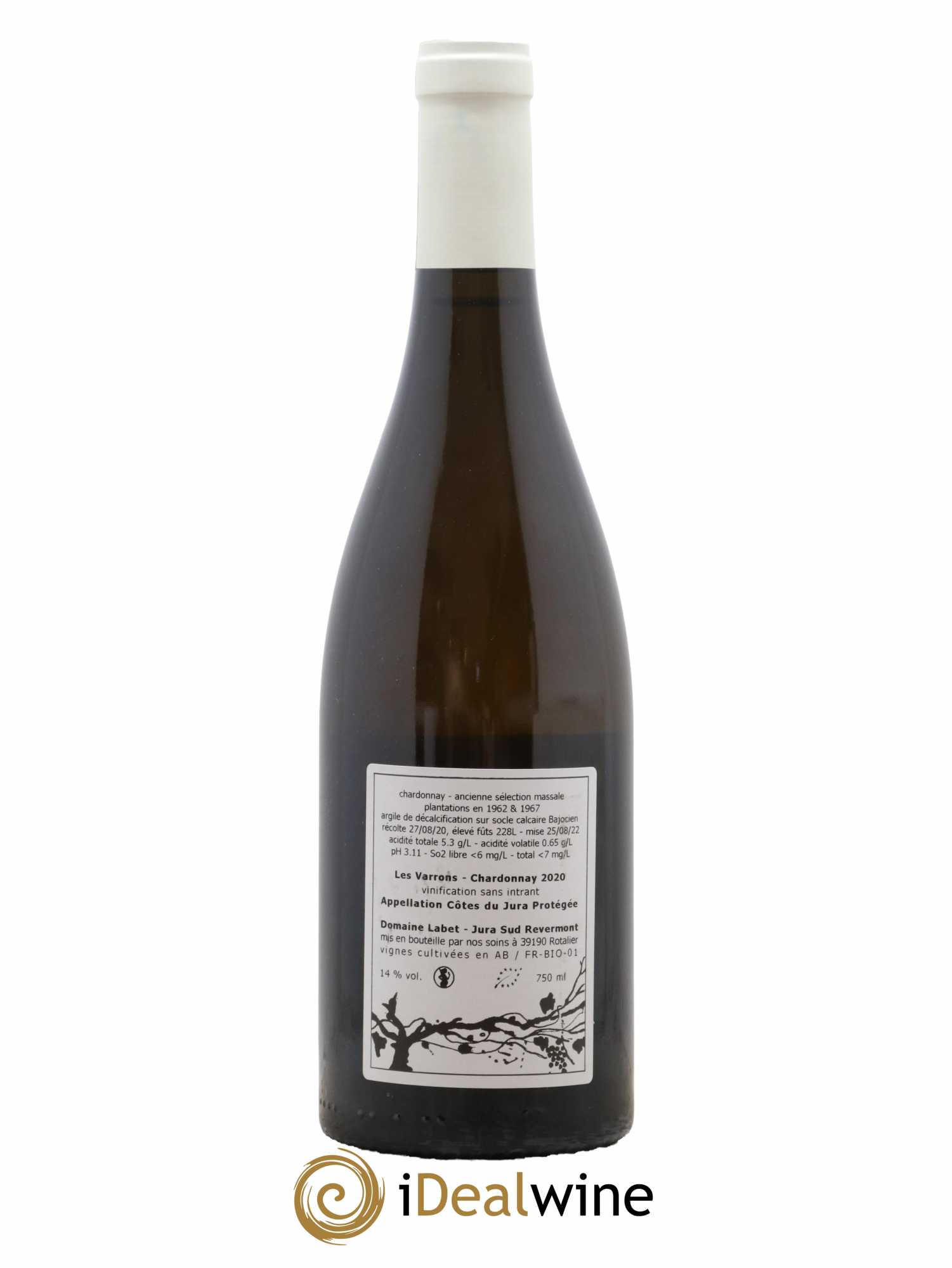 Côtes du Jura Chardonnay Les Varrons Romain - Julien  - Charline Labet 2020 - Lot de 1 bouteille - 1