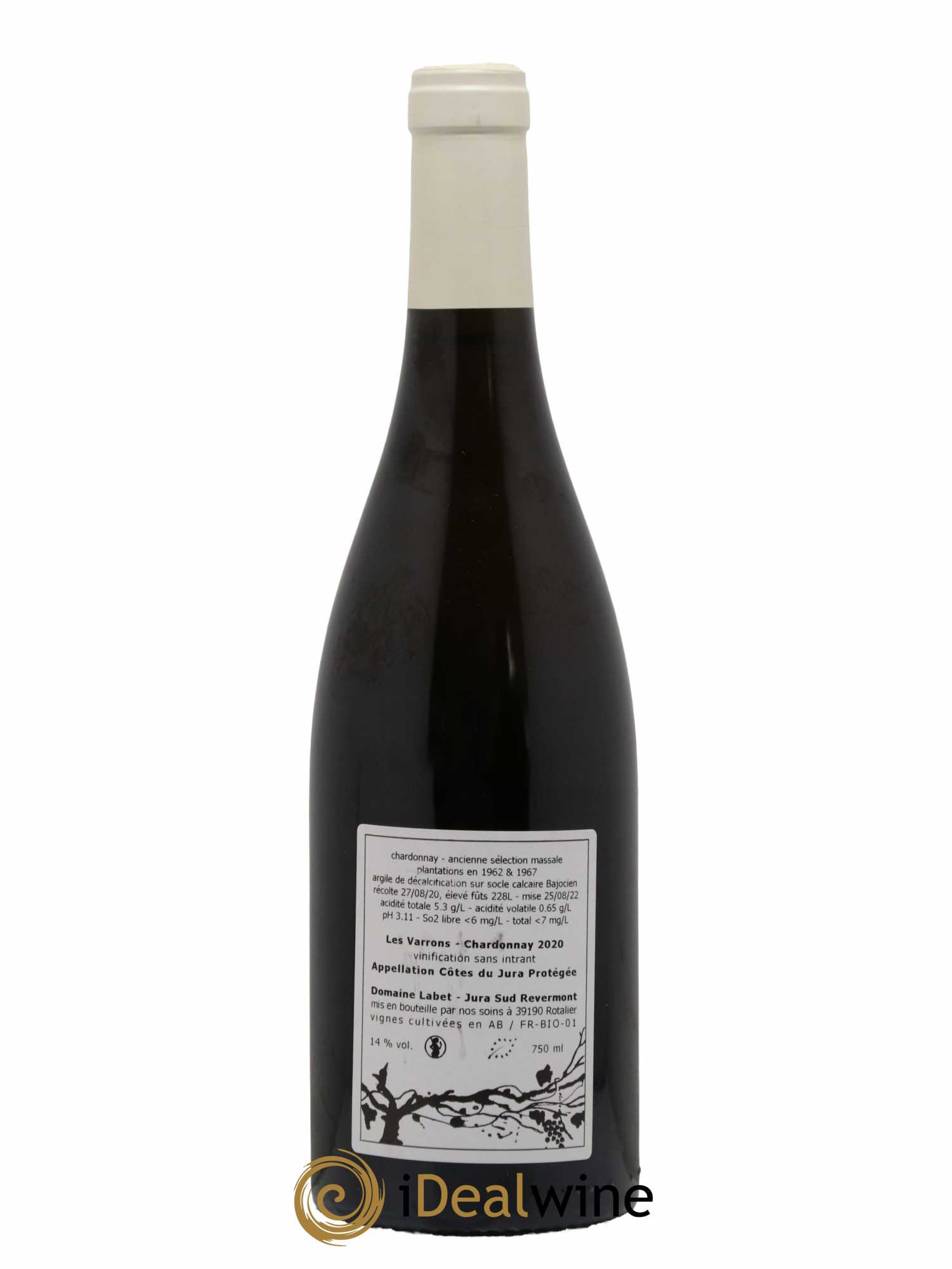 Côtes du Jura Chardonnay Les Varrons Romain - Julien - Charline Labet 2020 - Lot de 1 bouteille - 1