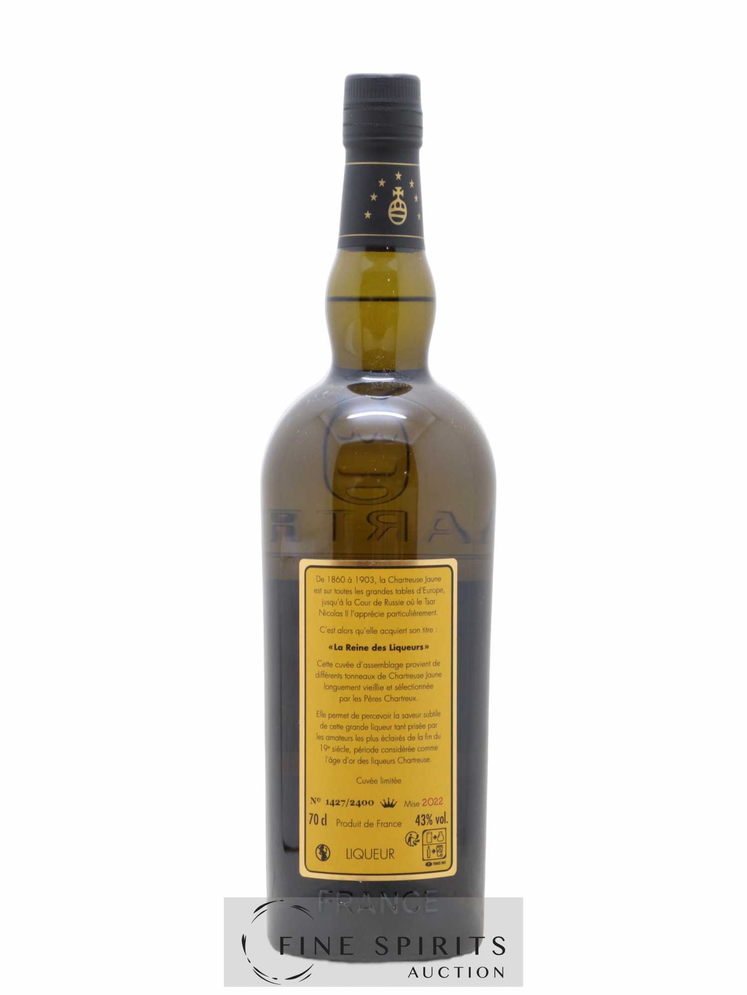 Chartreuse Of. Jaune - Reine des Liqueurs Mise 2022 - 2400 bouteilles - Lot de 1 bouteille - 2