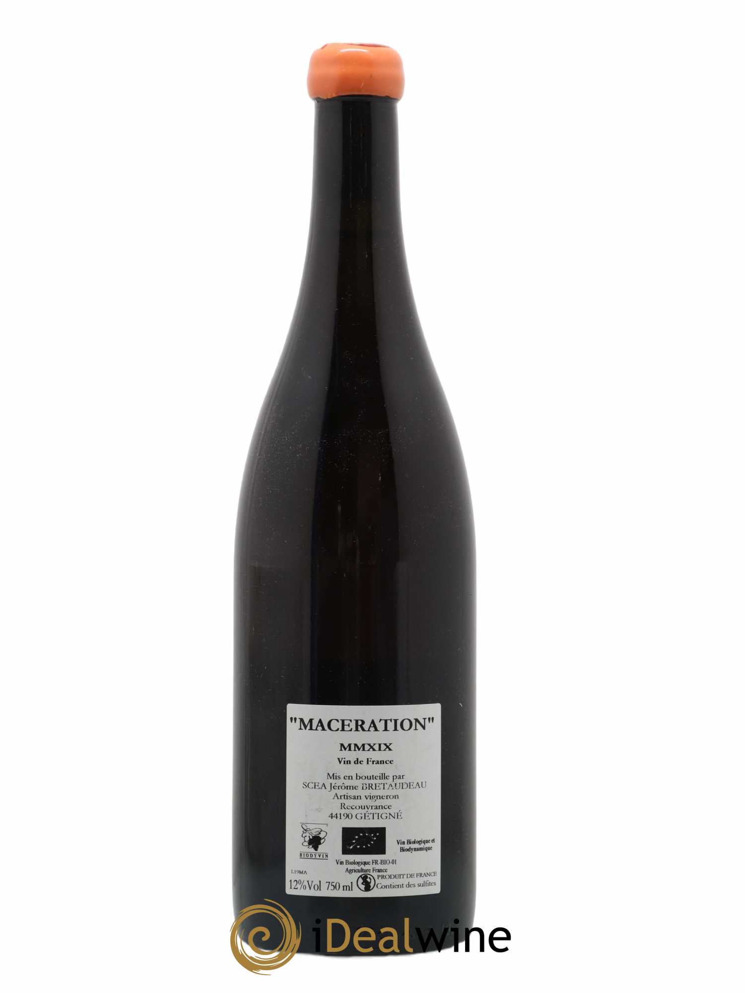 Vin de France Macération Jérôme Bretaudeau - Domaine de Bellevue 2019 - Lot de 1 bouteille - 1