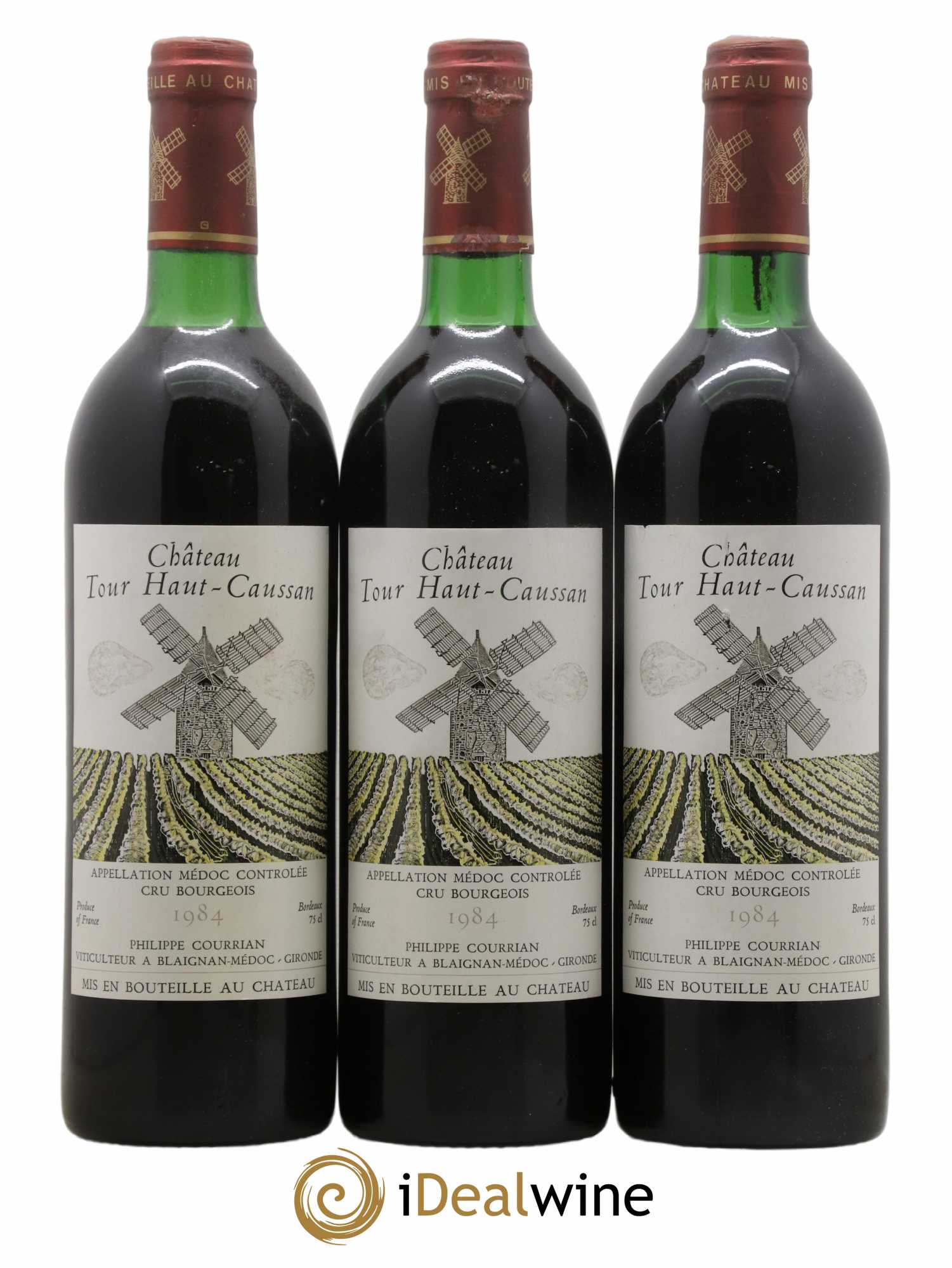 Château Tour Haut-Caussan Cru Bourgeois 1984 - Lot de 3 bouteilles - 0