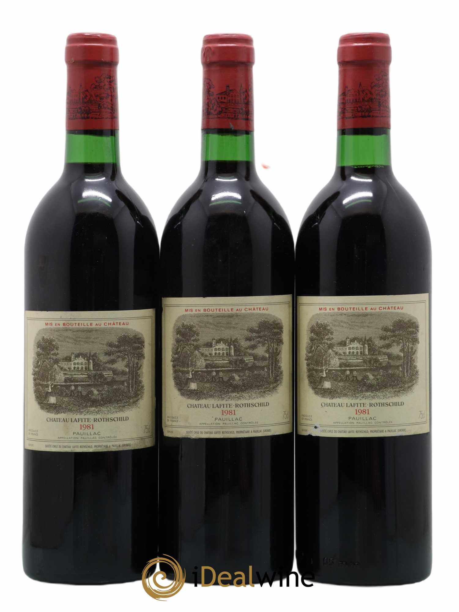 Château Lafite Rothschild 1er Grand Cru Classé 1981 - Lot de 3 bouteilles - 0