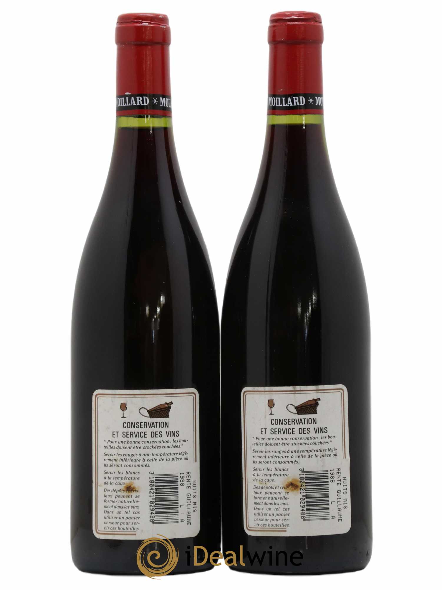 Nuits-Saint-Georges Rente Guillaume Moillard 1988 - Lot de 2 bouteilles - 1